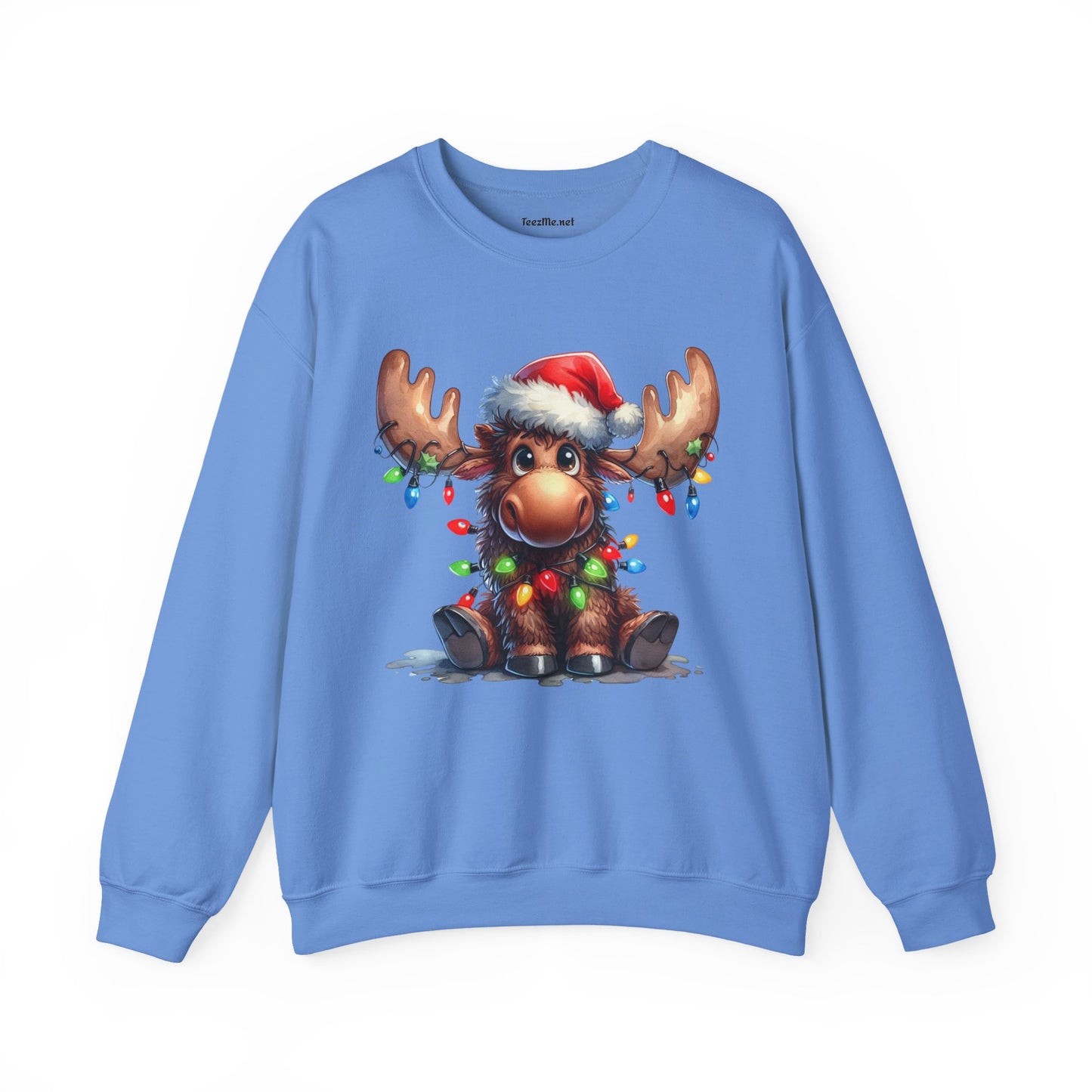 Adorable Christmas Moose Unisex Heavy Blend™ Crewneck Sweatshirt Graphic Seasonal