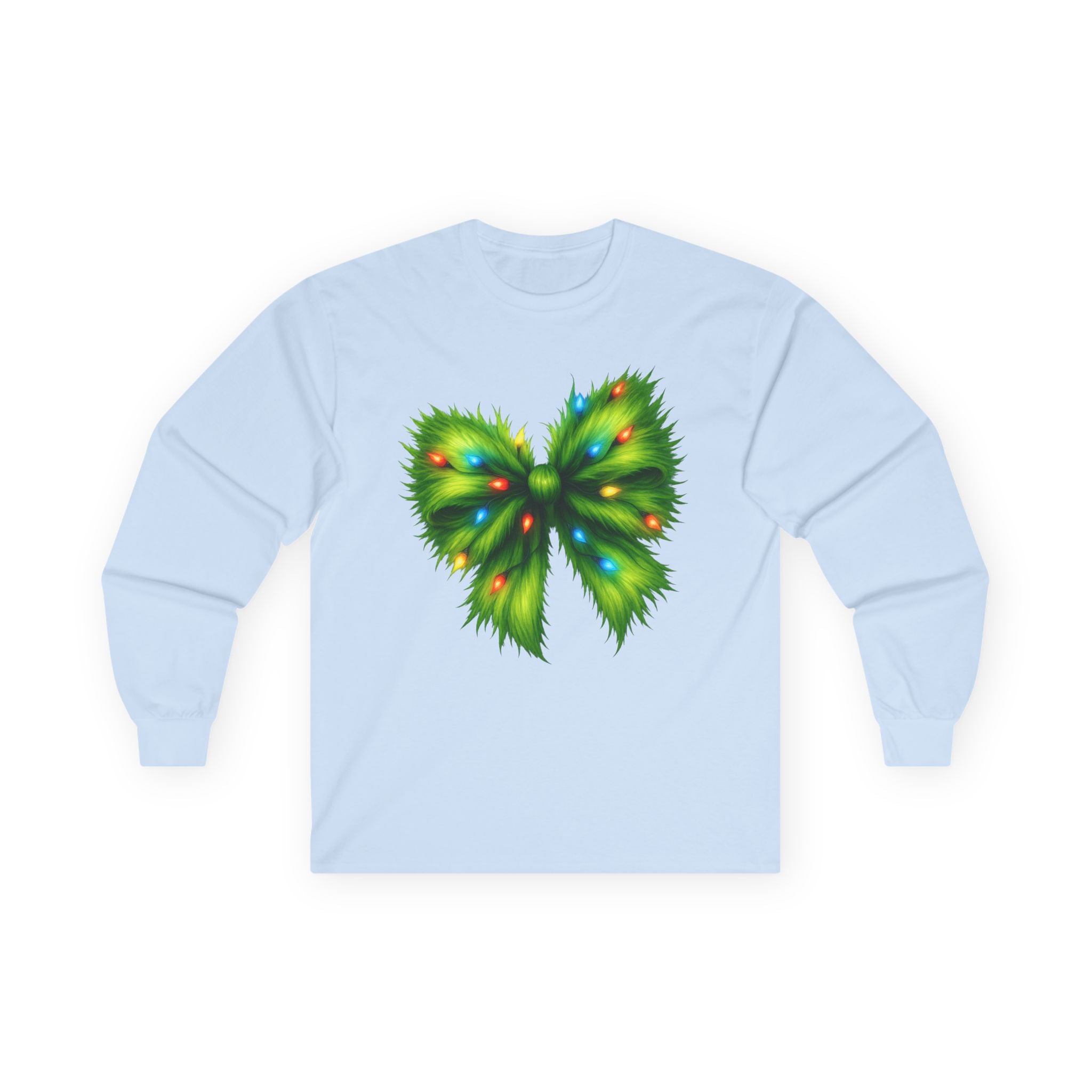 Grinch Bow with Lights Unisex Ultra Cotton Long Sleeve Tee