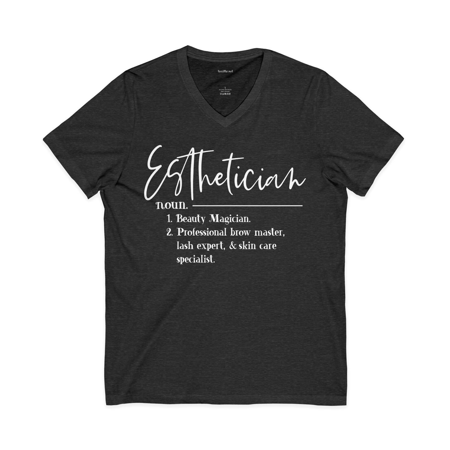 Esthetician (definition) Unisex Jersey Short Sleeve V-Neck Tee