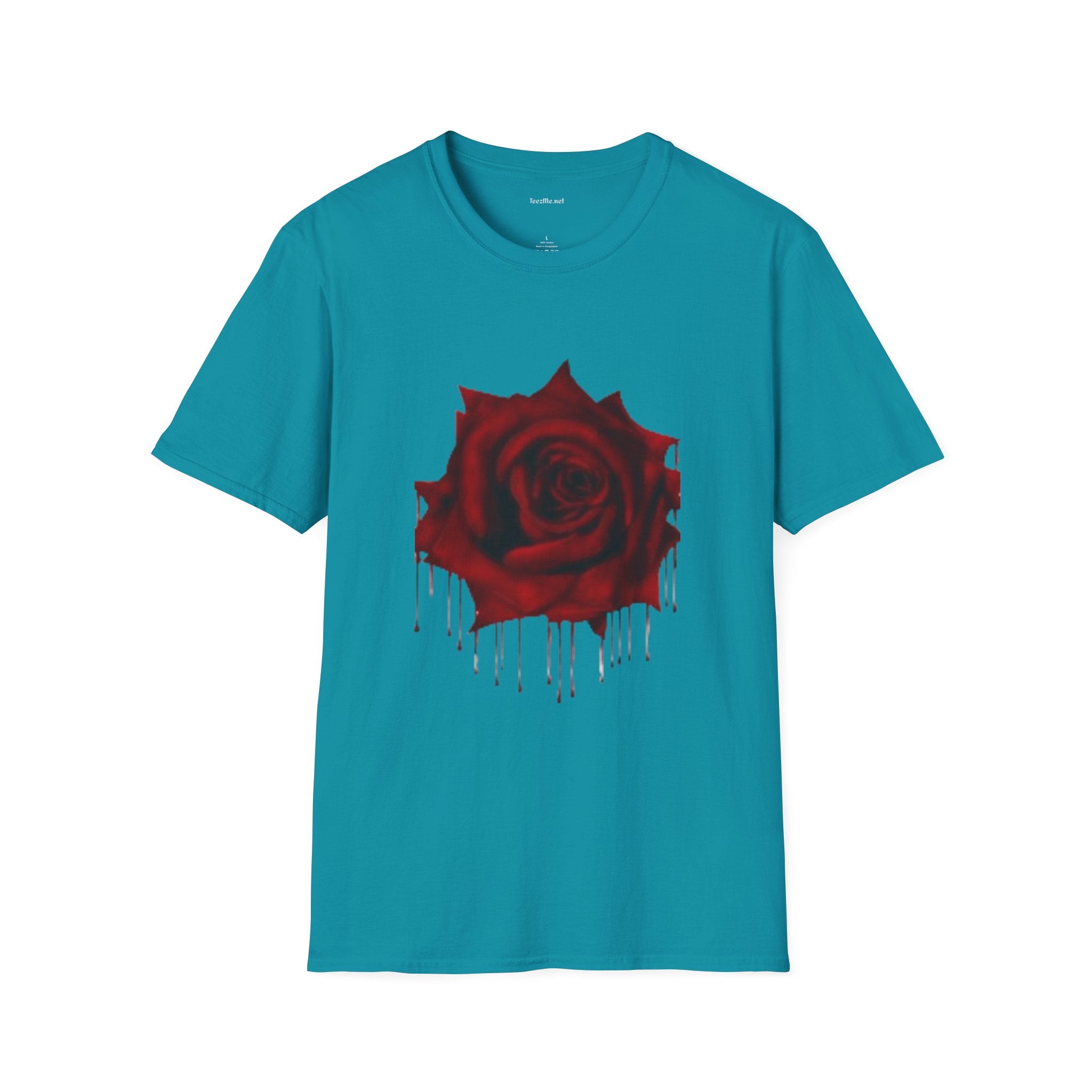 Bleeding Rose Illustration - Unisex Softstyle T-Shirt 100% Cotton Graphic