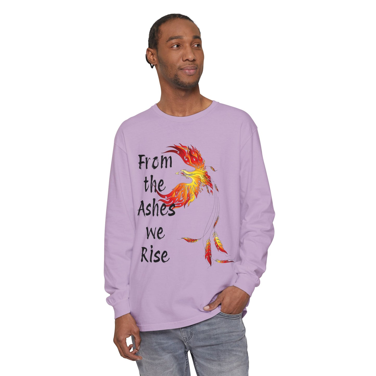 From the Ashes we Rise - Unisex Garment-dyed Long Sleeve T-Shirt