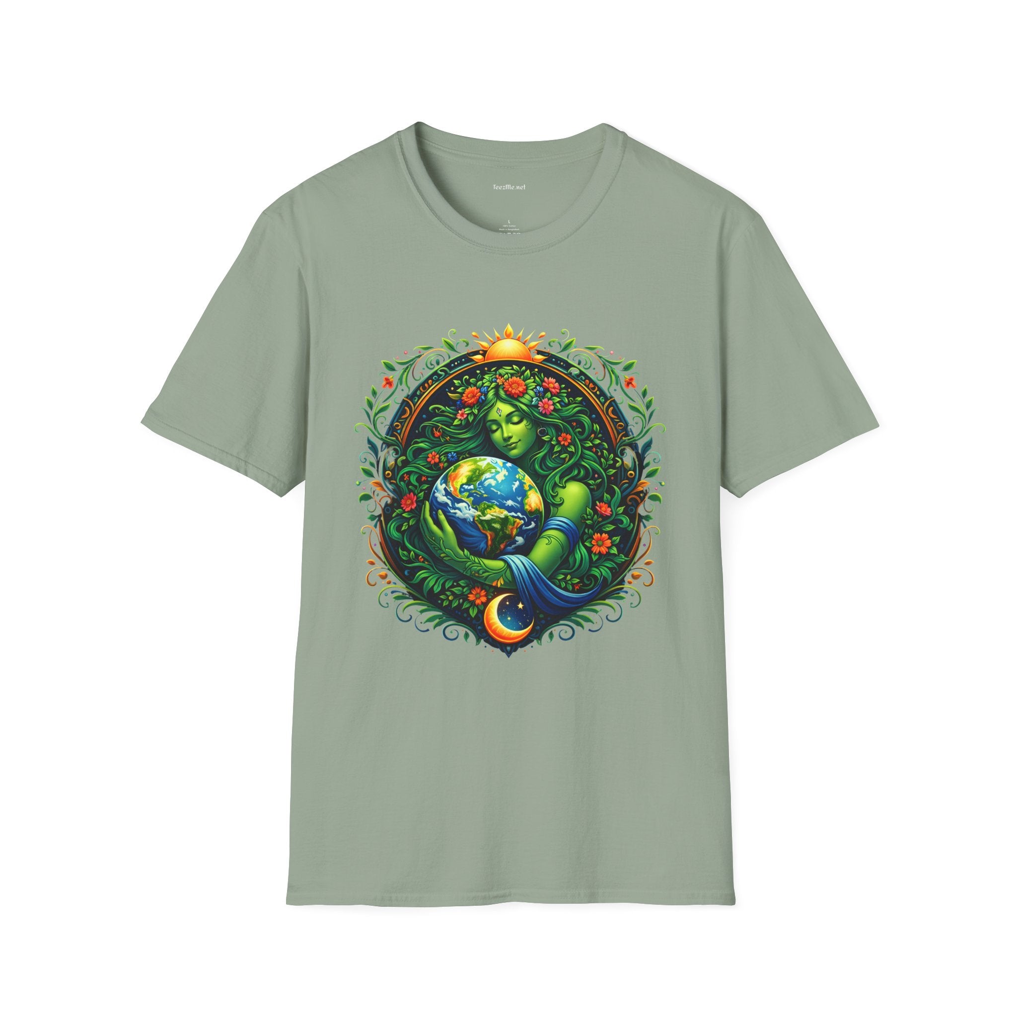 Earth Goddess T-Shirt — Floral Mother Nature Colorful Graphic Tee