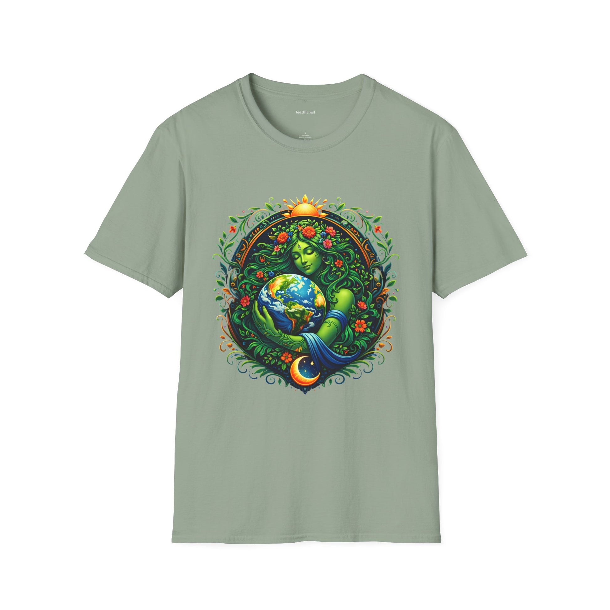Earth Goddess T-Shirt — Floral Mother Nature Colorful Graphic Tee