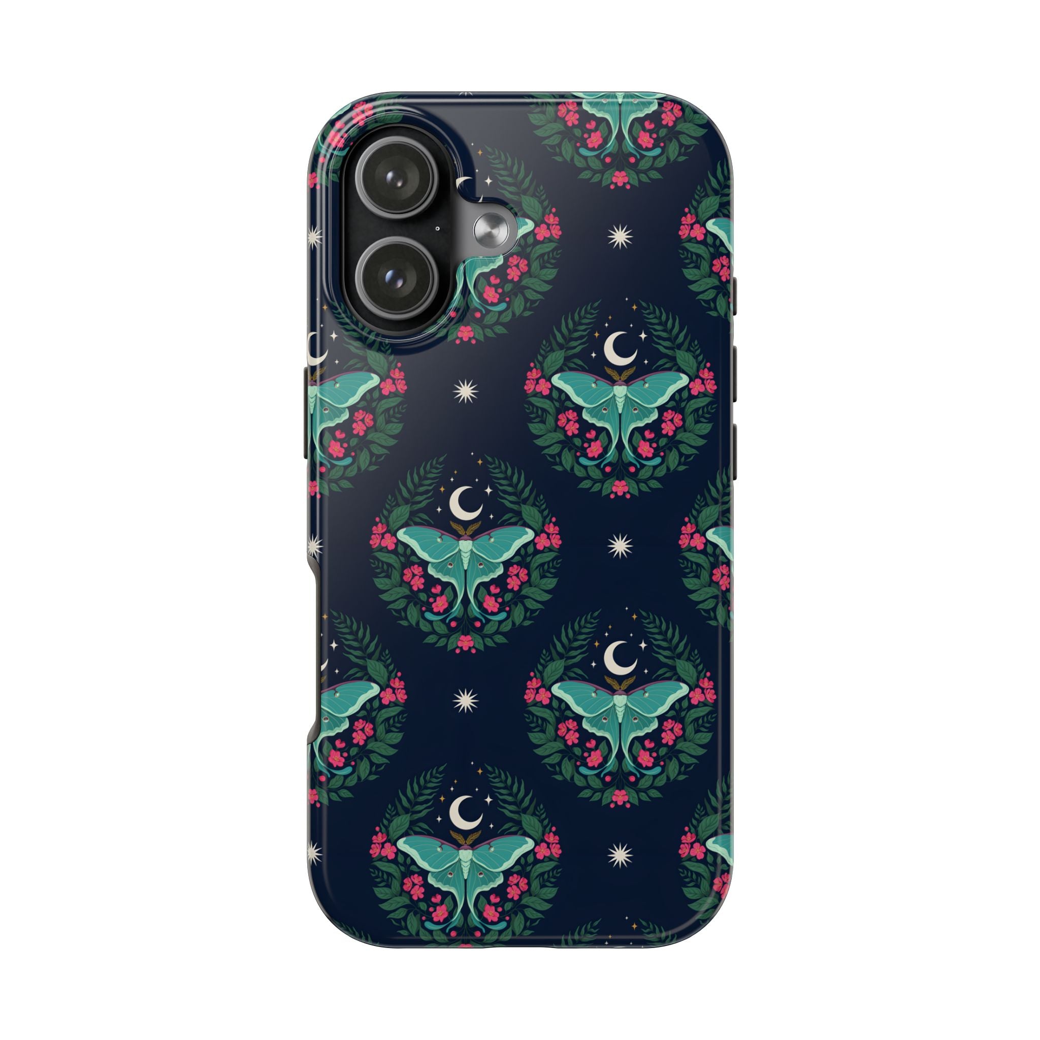 Moon Moth Tough Phone Case — Botanical Nightscape Protective Cover