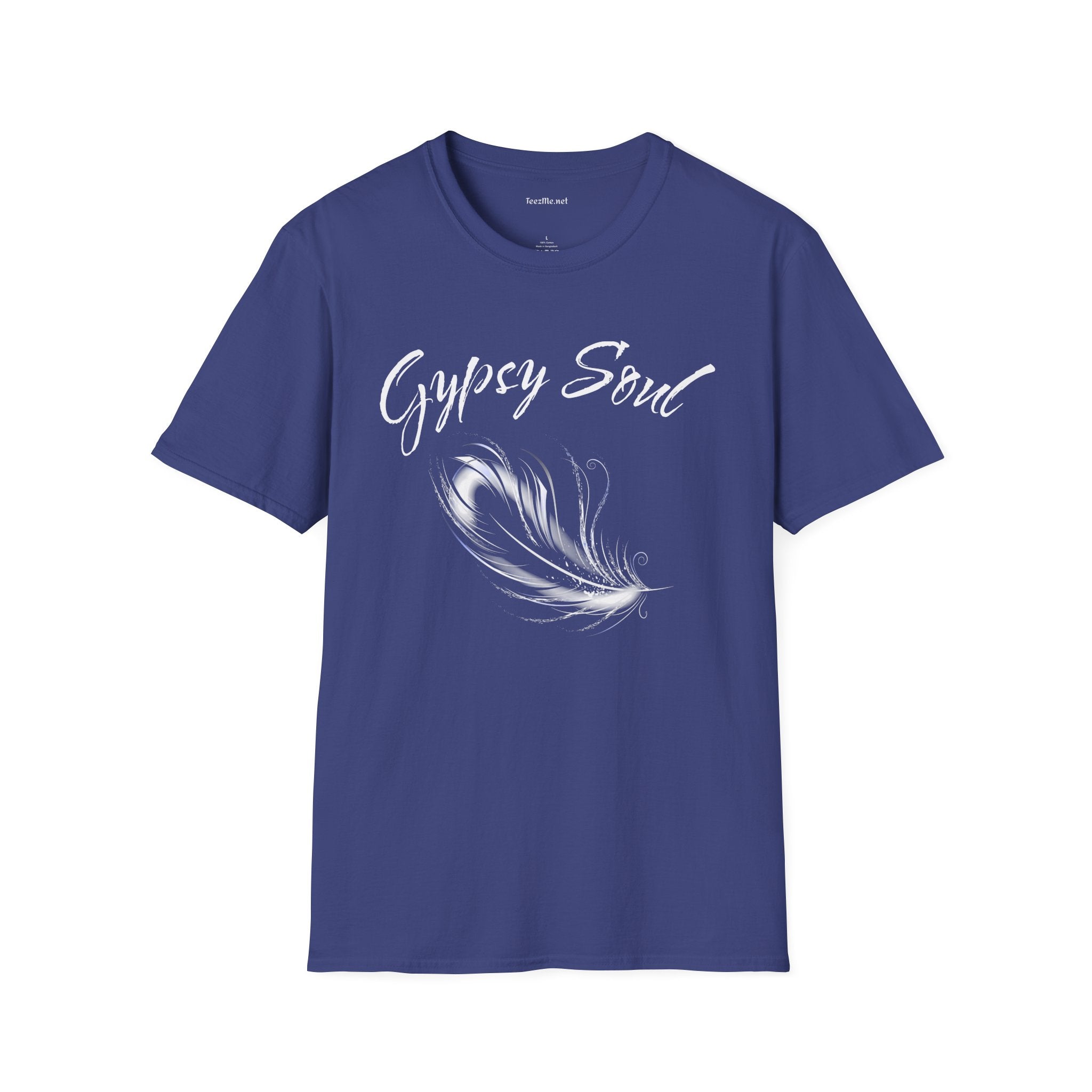 Gypsy Soul with Feather Unisex Softstyle T-Shirt 100% Cotton
