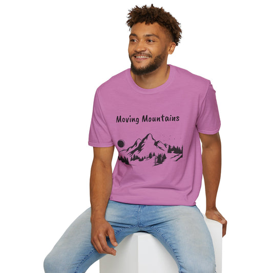 Moving Mountains - Unisex Softstyle T-Shirt 100% Cotton Graphic