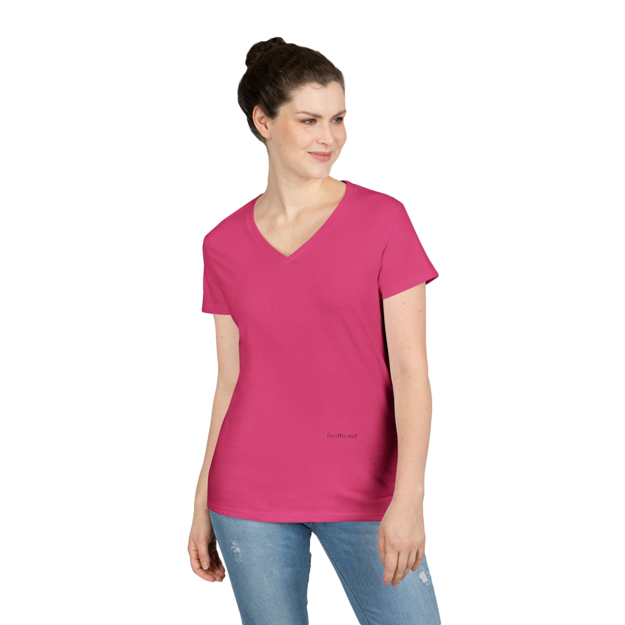 Angel Wings (back) - Ladies' V-Neck T-Shirt 100% cotton
