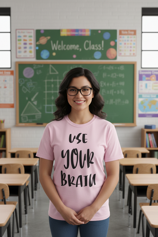 Use Your Brain Unisex Soft Style T-Shirt 100% Cotton Graphic