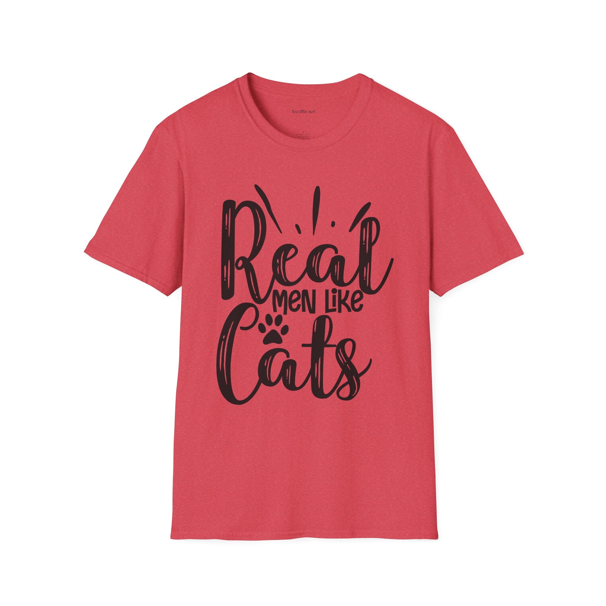 Real Men Like Cats Unisex Soft Style T-Shirt 100% Cotton Graphic