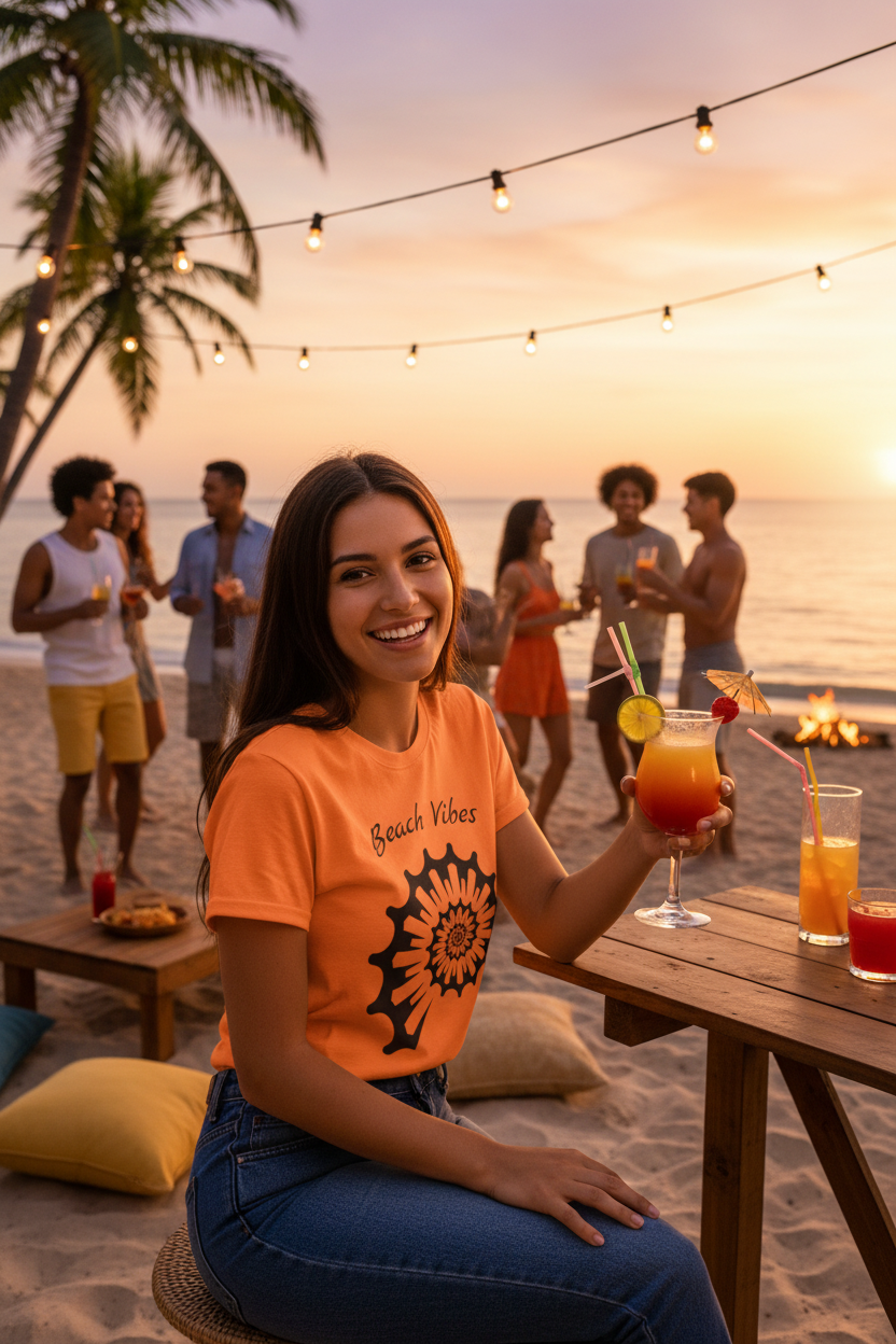 Beach Vibes - Unisex Softstyle T-Shirt 100% Cotton Graphic
