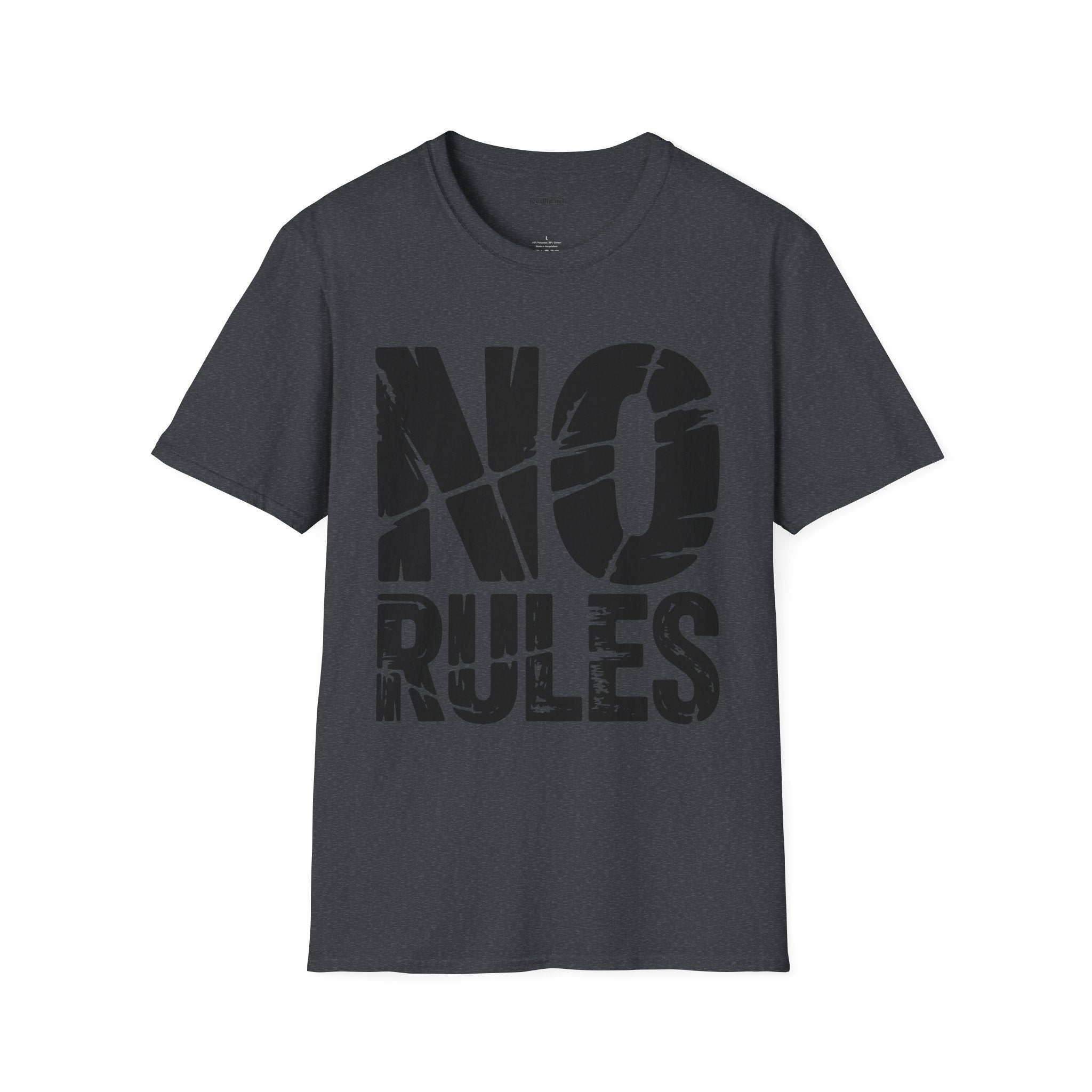 T-Shirt — "NO RULES" Bold Graphic Tee (Edgy Streetwear, Rebellious Statement Shirt)