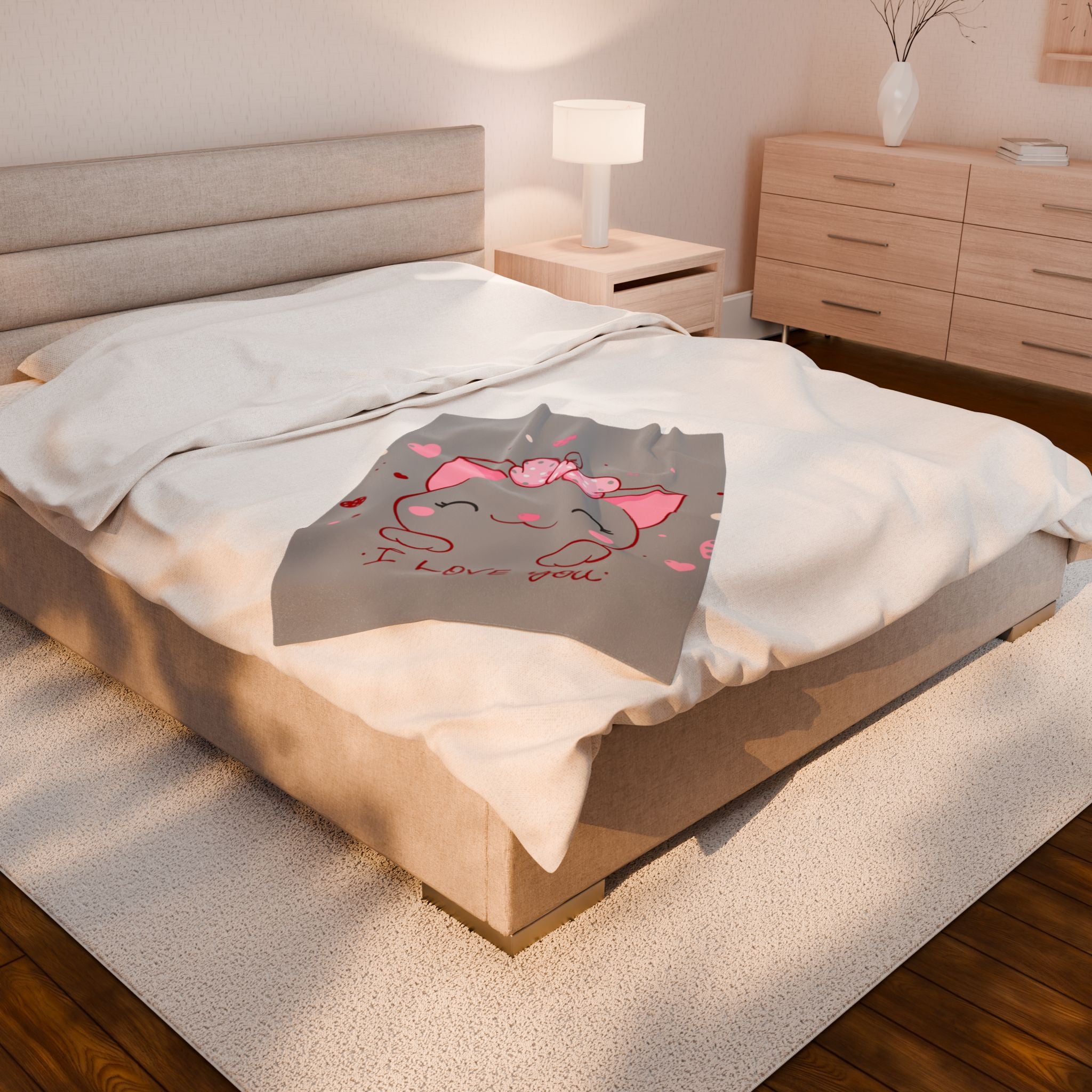 Kitty Love Velveteen Plush Blanket