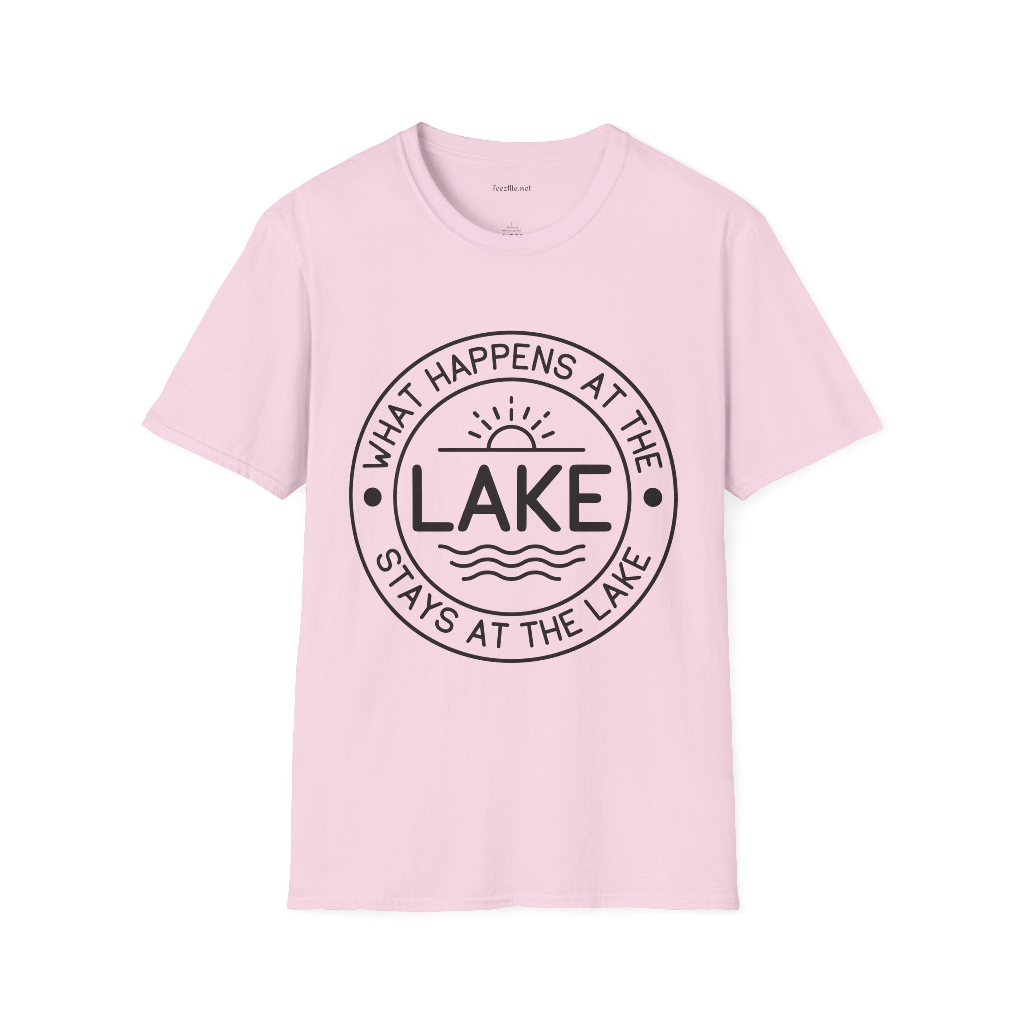 What Happens At The Lake Unisex Softstyle T-Shirt 100% Cotton Graphic