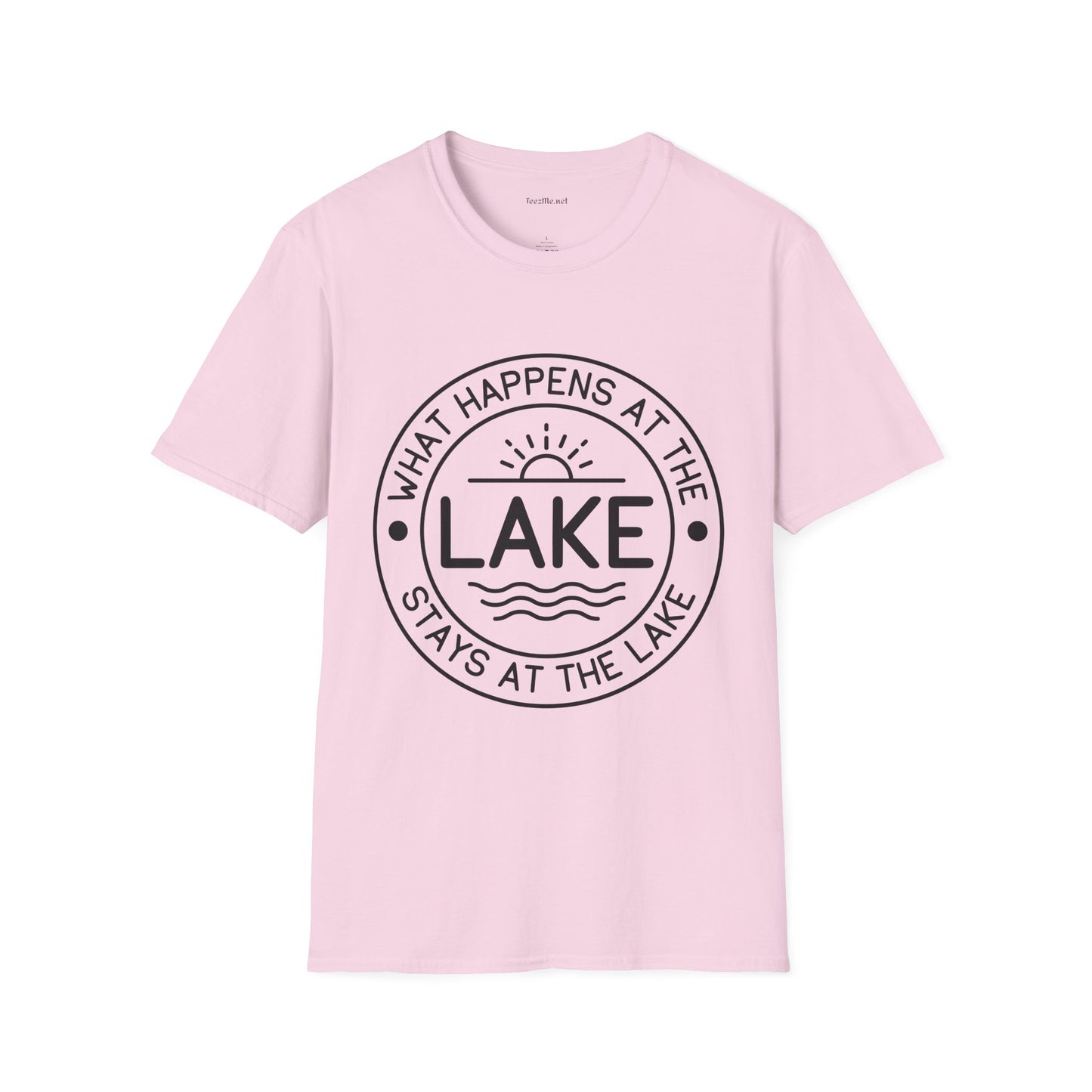 What Happens At The Lake Unisex Softstyle T-Shirt 100% Cotton Graphic