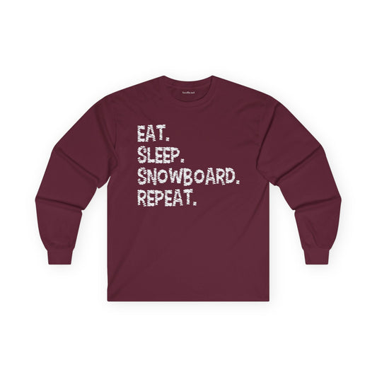 Eat Sleep Snowboard Repeat Unisex Ultra Cotton Long Sleeve Tee