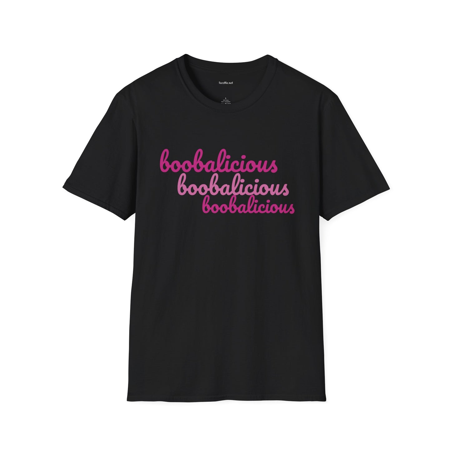 boobalicious (black/pink) - Unisex Softstyle T-Shirt  100% Cotton