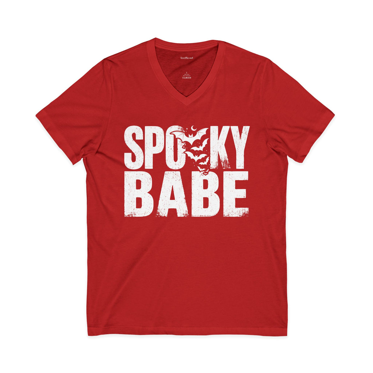 Spooky Babe V-Neck Tee — Halloween Graphic T-Shirt for Women
