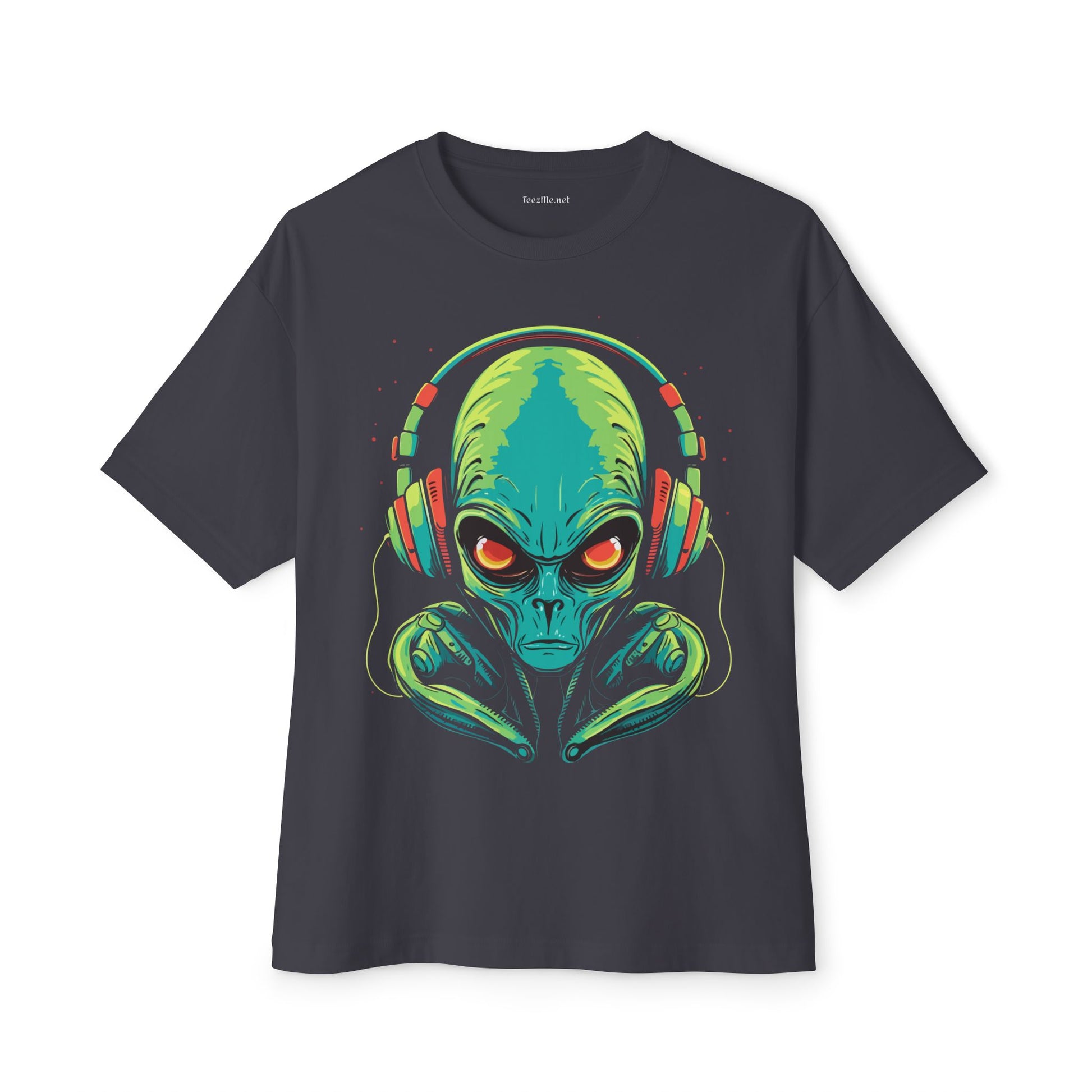 Alien Music Lover Unisex Oversized Boxy Tee