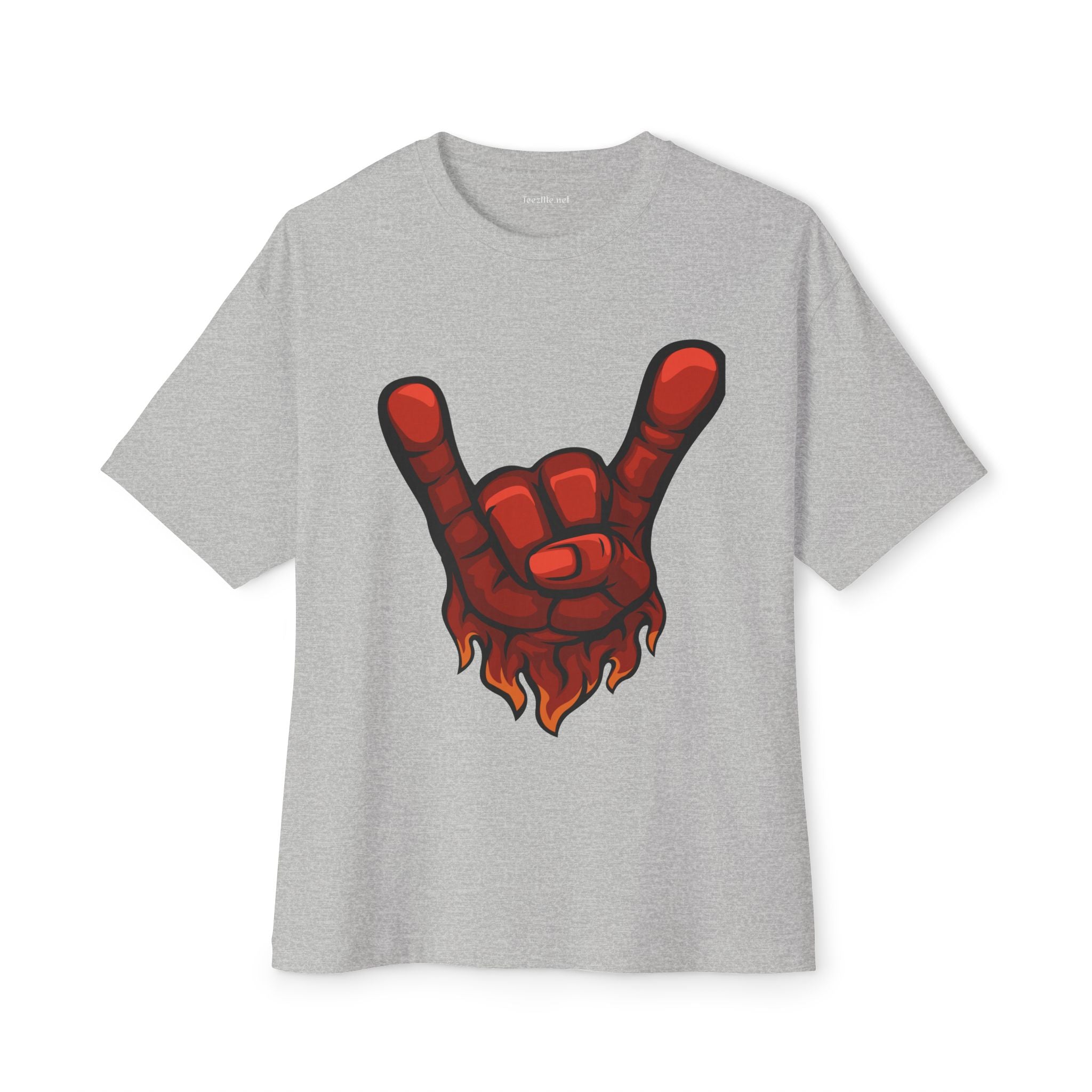 Metal Music Gesture Unisex Oversized Boxy Tee