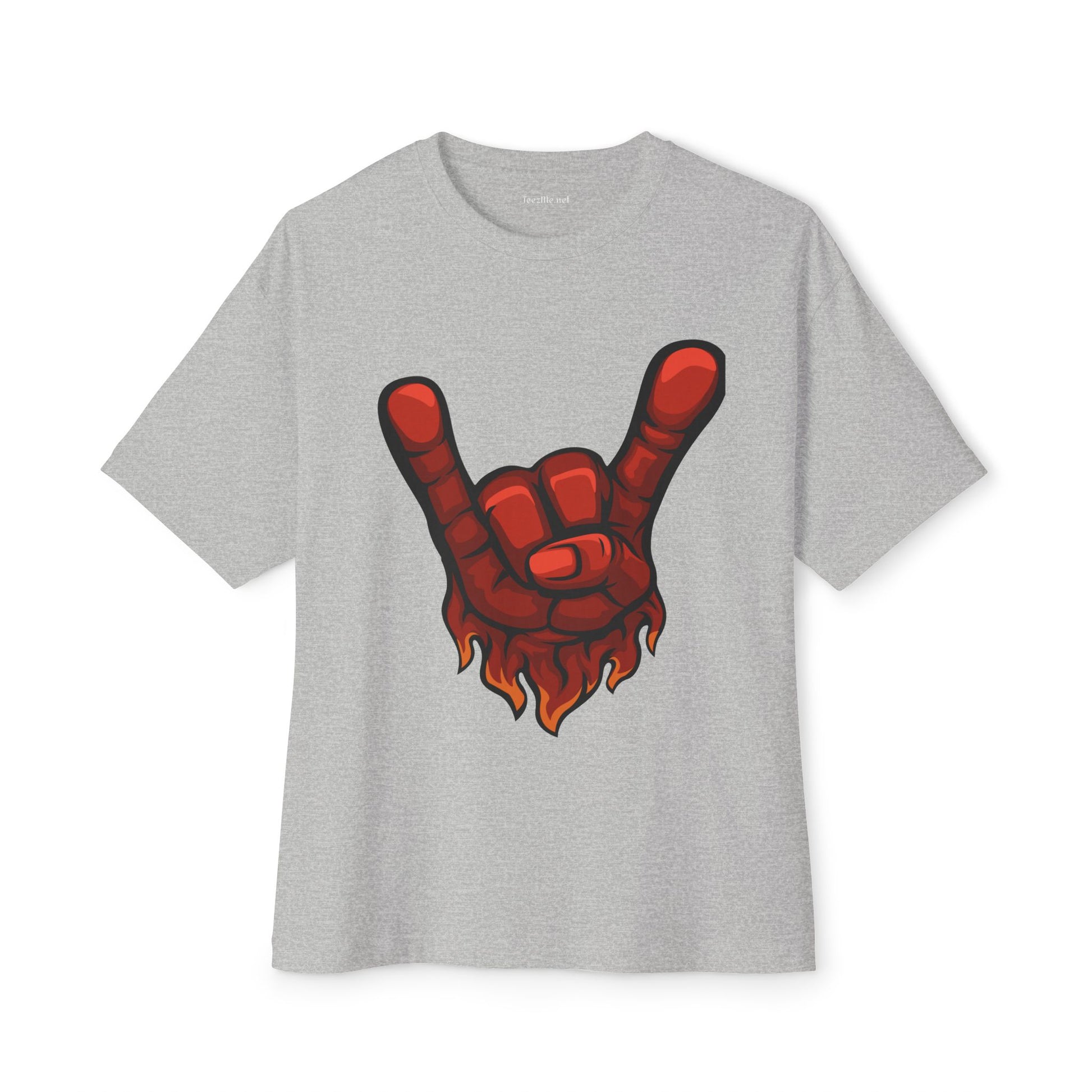 Metal Music Gesture Unisex Oversized Boxy Tee