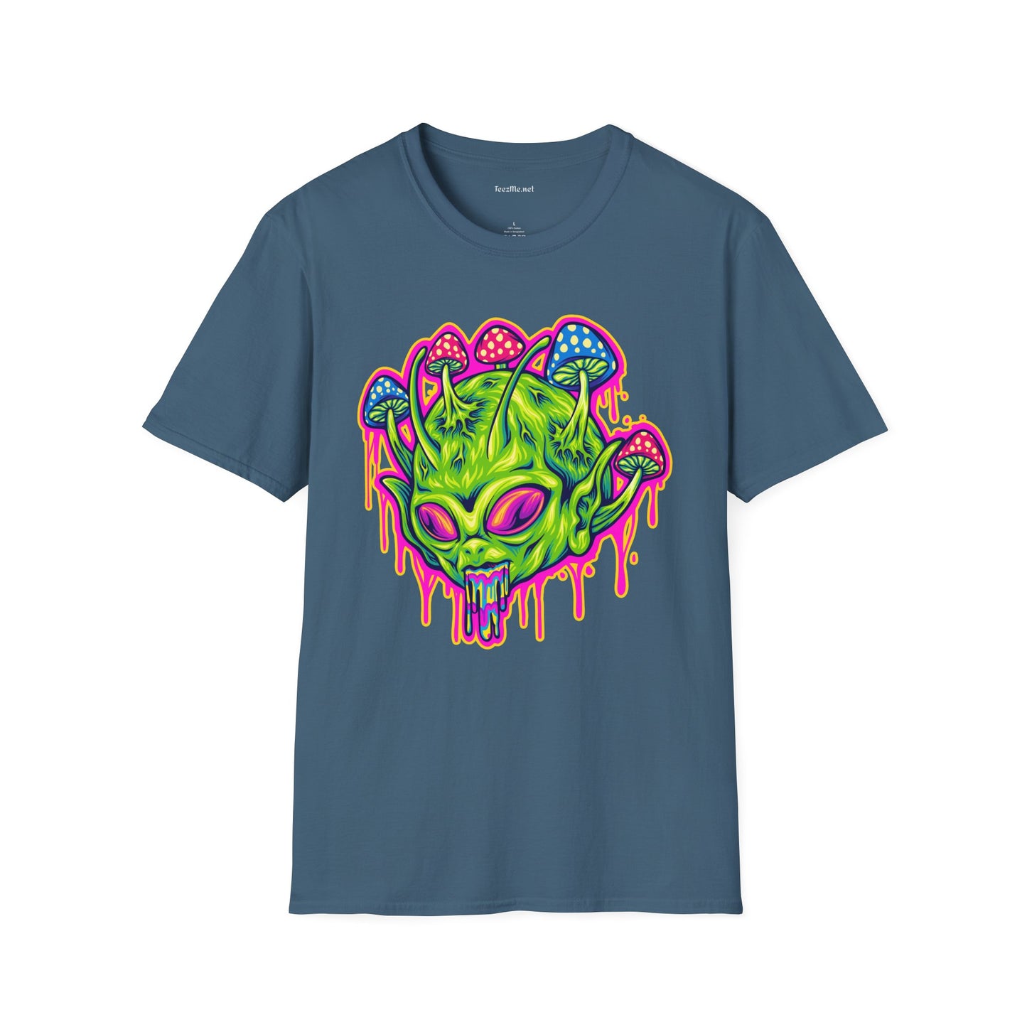 Trippy Alien Unisex Softstyle T-Shirt 100% Cotton Graphic
