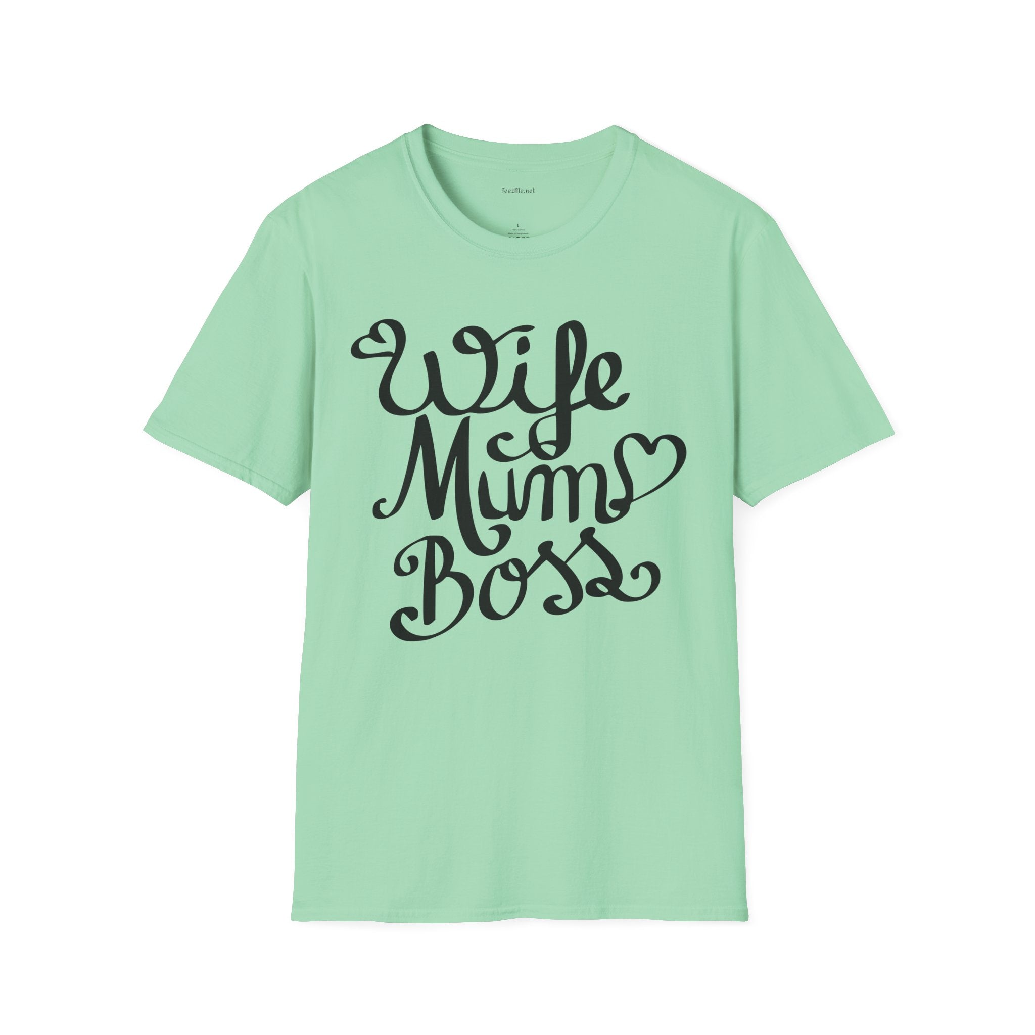 Wife Mum Boss - Unisex Softstyle T-Shirt 100% Cotton Graphic