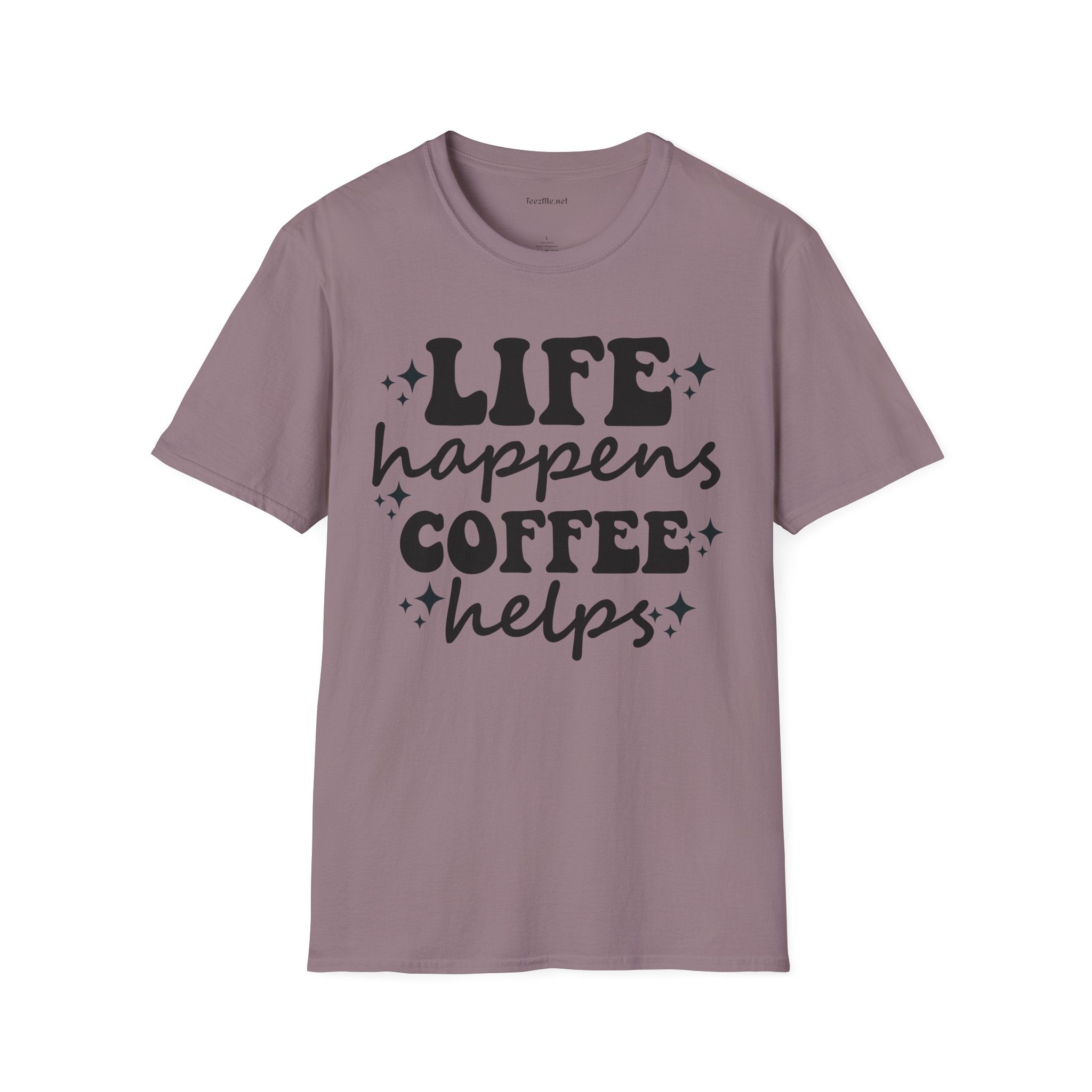 Life Happens Coffee Helps 01 Unisex Softstyle T-Shirt 100% Cotton