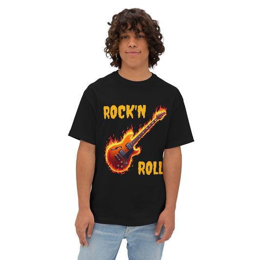 ROCK'N ROLL - Unisex Oversized Boxy Tee Cotton Graphic