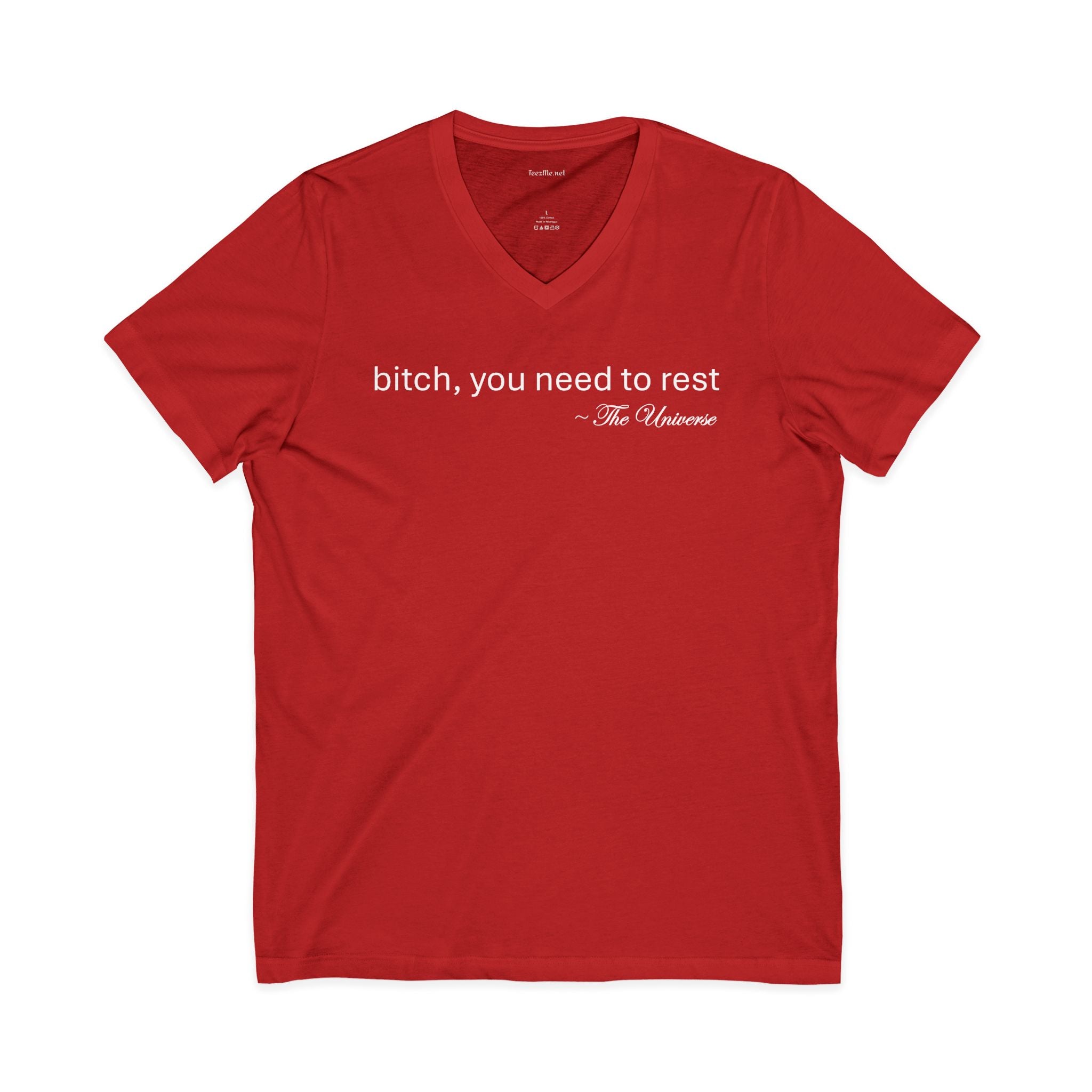 you need to rest (the Universe) Unisex Jersey Short Sleeve V-Neck Tee