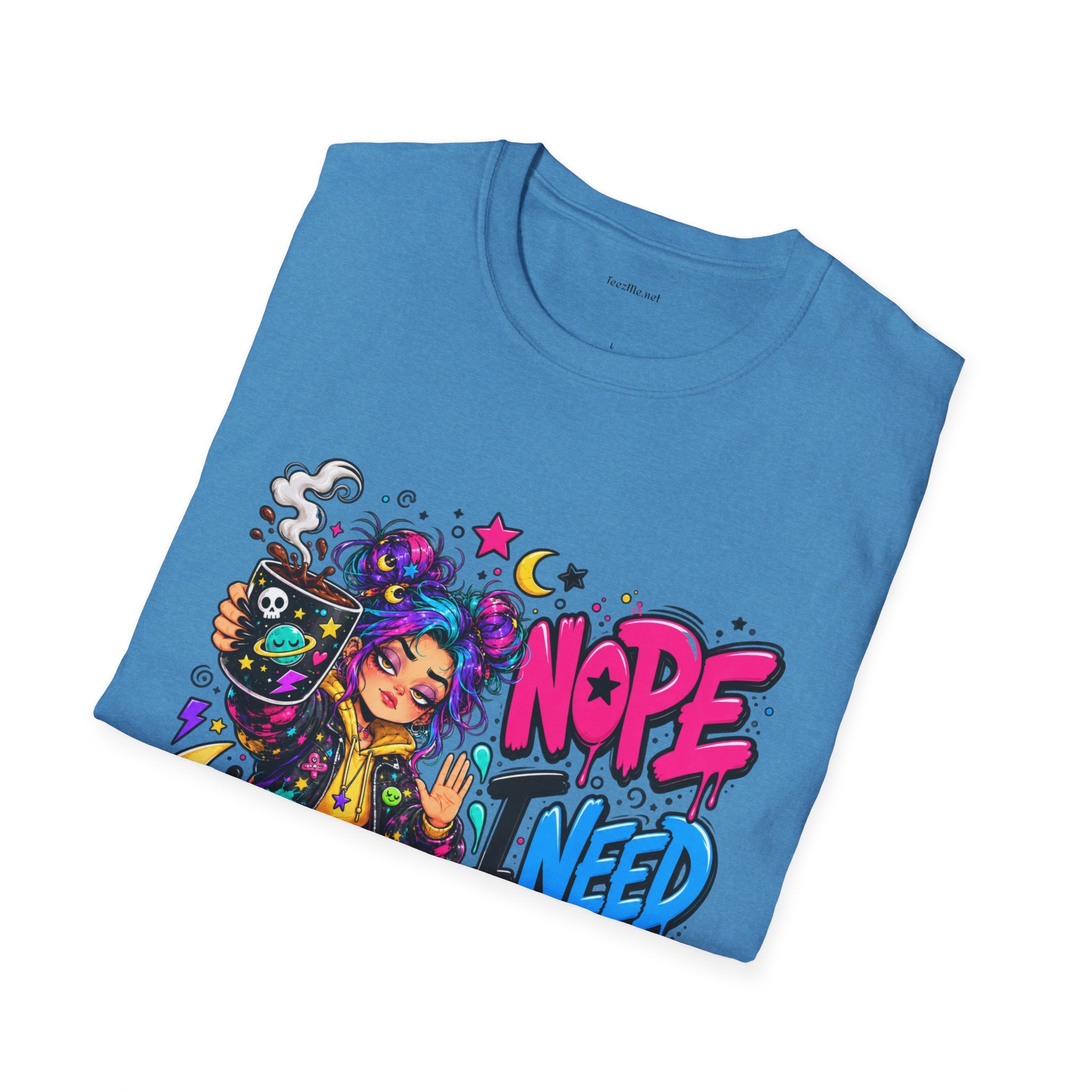 Nope I Need Coffee T‑Shirt — Colorful Coffee Lover Graphic Tee