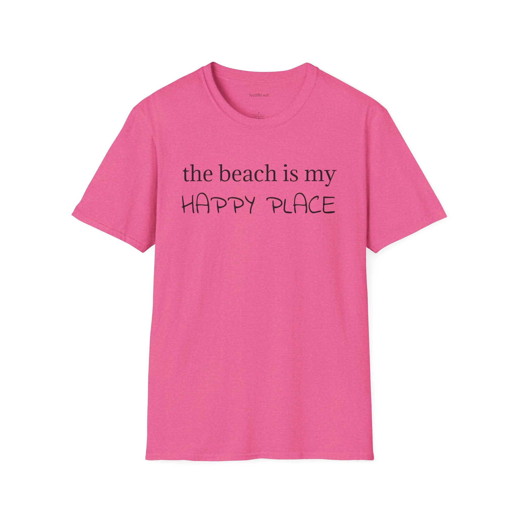 The beach is my happy place - Unisex Softstyle T-Shirt 100% Cotton Graphic