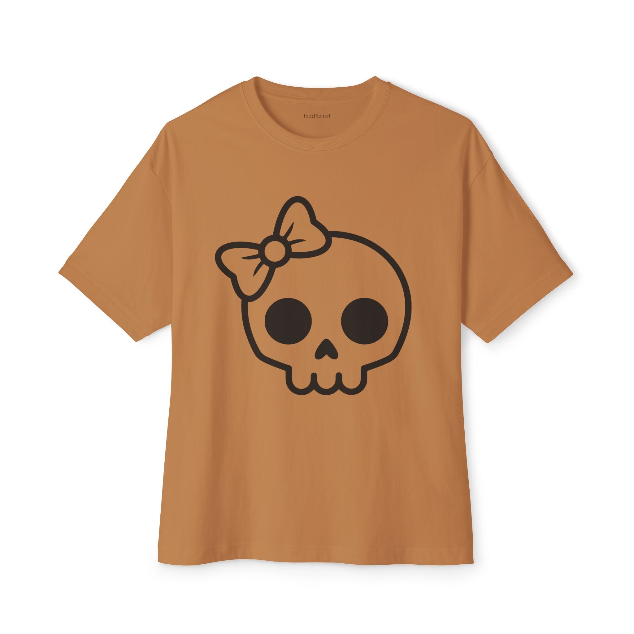 Skull with Bow Tee — Cute Gothic Oversized T-Shirt