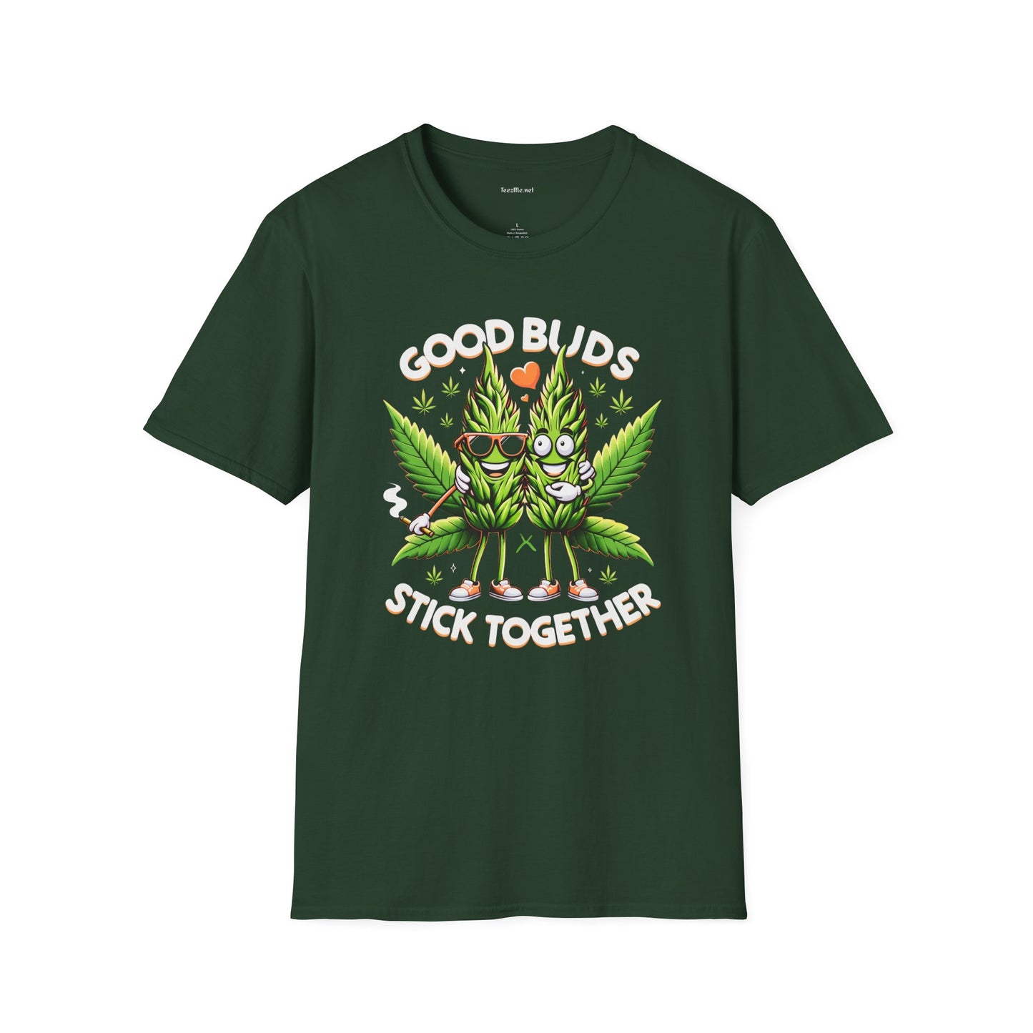 Good Buds Stick Together #420 Unisex Softstyle T-Shirt 100% Cotton Graphic
