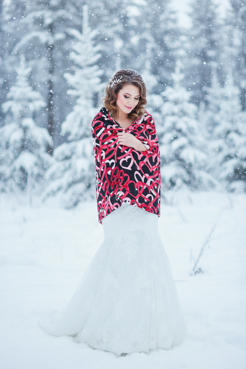 Hearts for Her Velveteen Plush Blanket