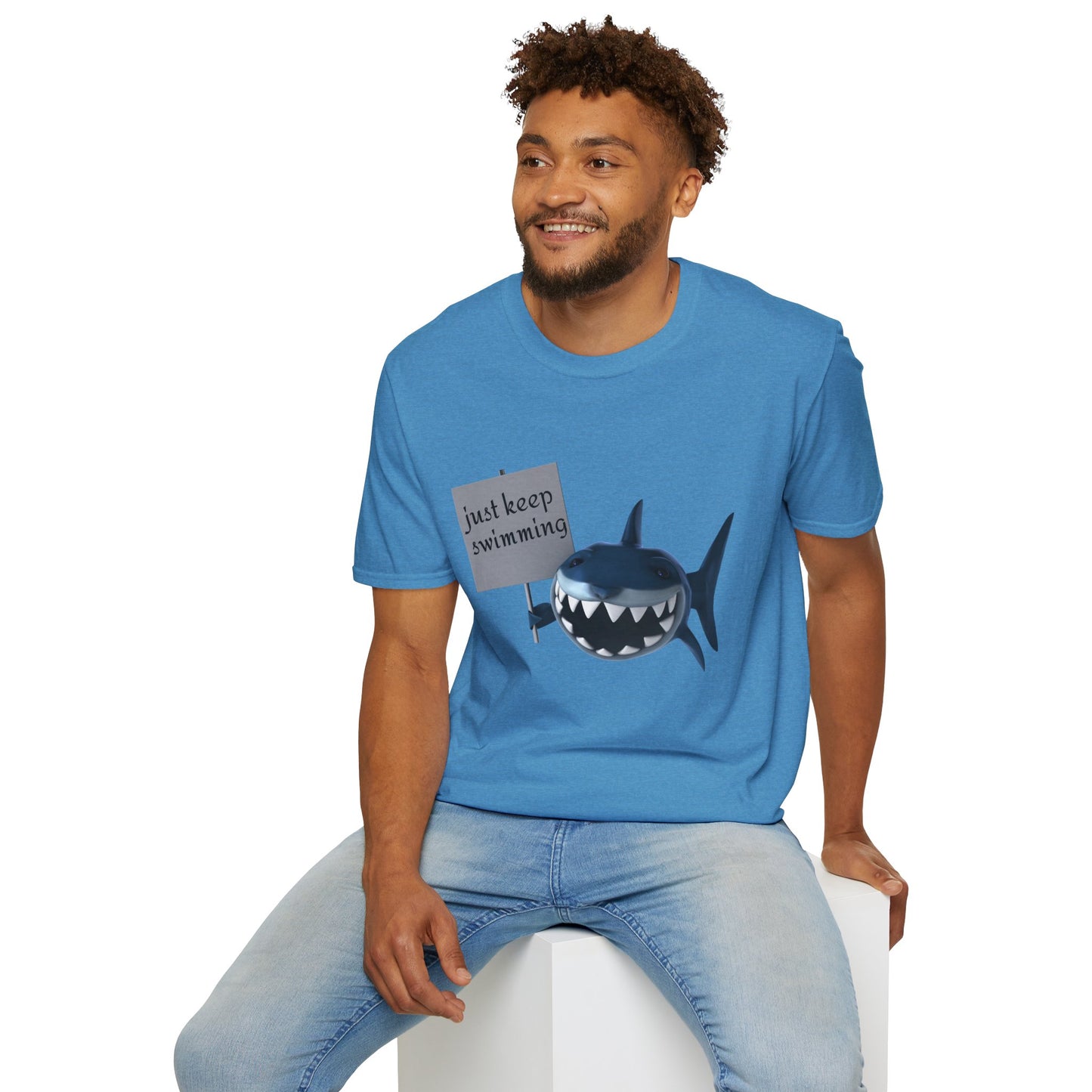 Just keep swimming - Unisex Softstyle T-Shirt 100% Cotton Graphic