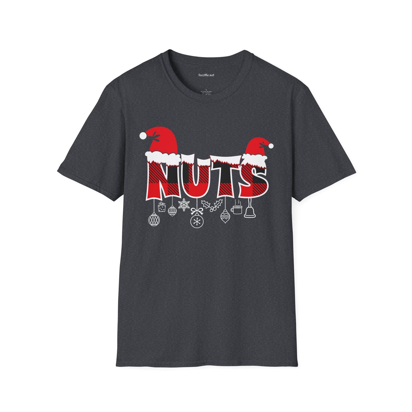 Christmas Nuts Unisex Softstyle T-Shirt 100% Cotton Graphic