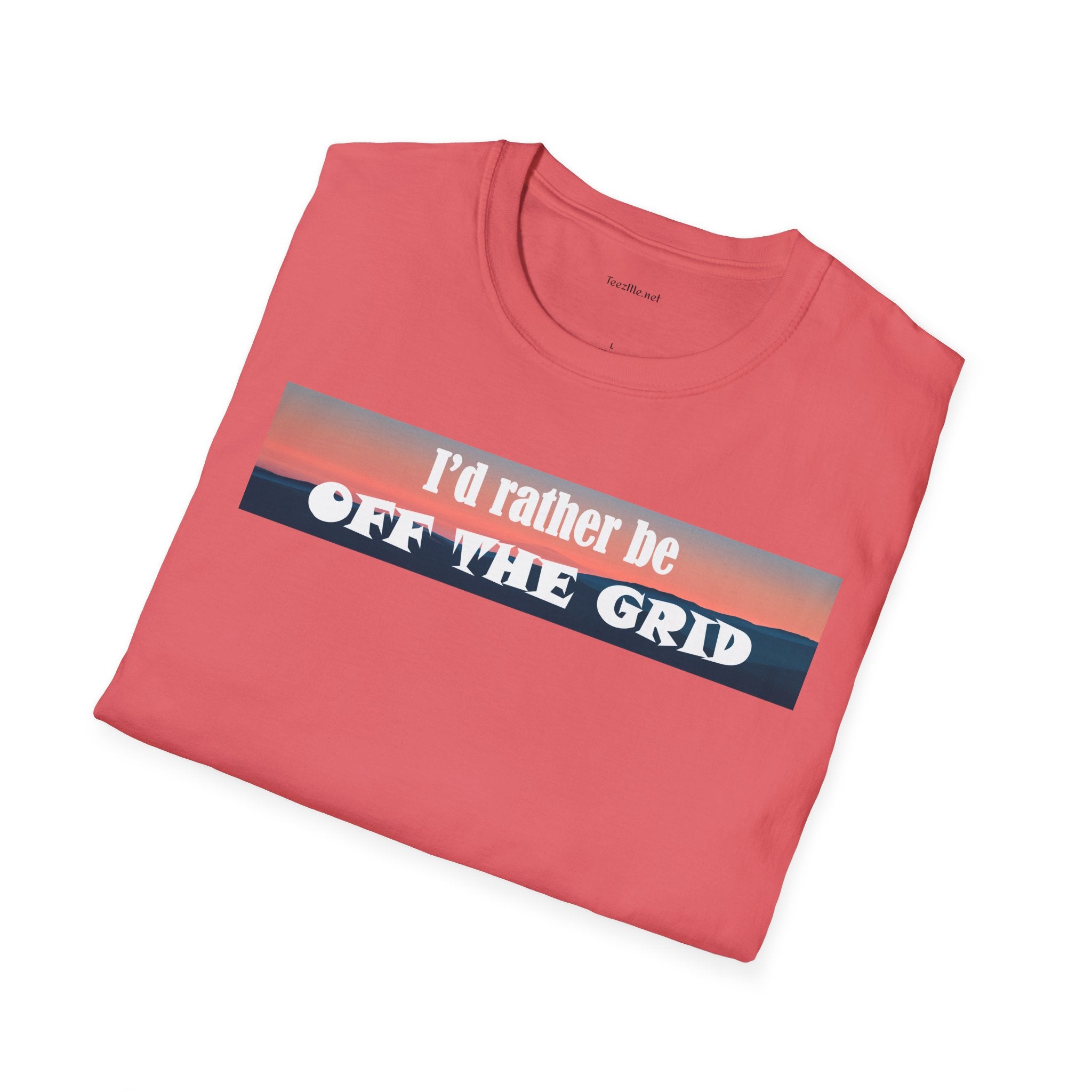 I'd rather be OFF THE GRID  - Unisex Softstyle T-Shirt 100% Cotton Graphic