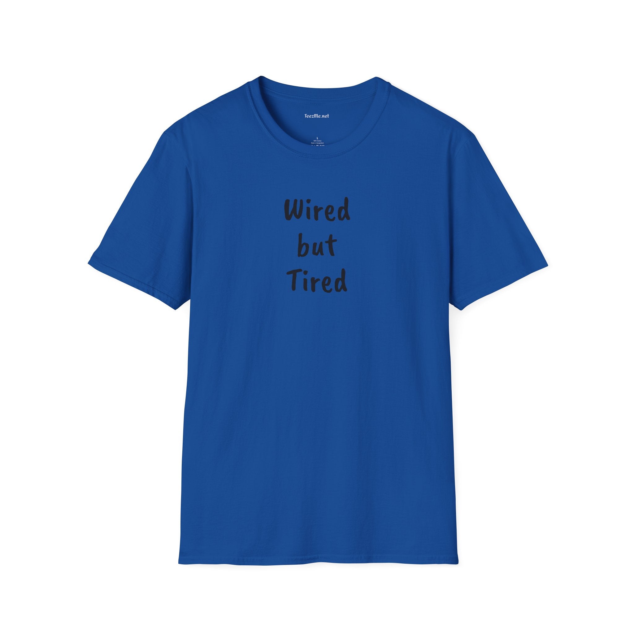 Wired but Tired - Unisex Softstyle T-Shirt 100% Cotton Graphic
