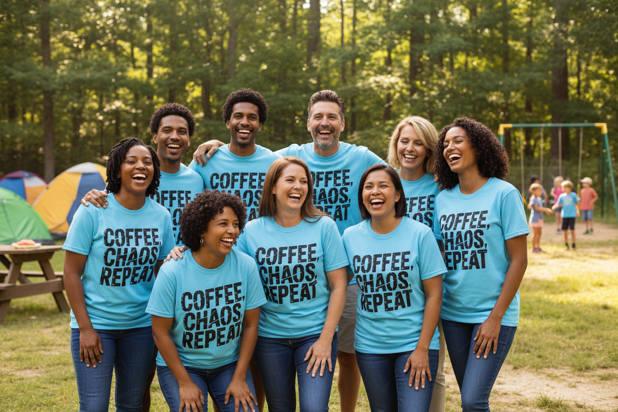 Coffee, Chaos, Repeat T-Shirt — Funny Morning Routine Graphic Tee