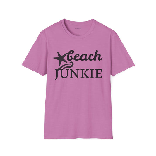 Beach Junkie with Starfish Unisex Softstyle T-Shirt 100% Cotton Graphic