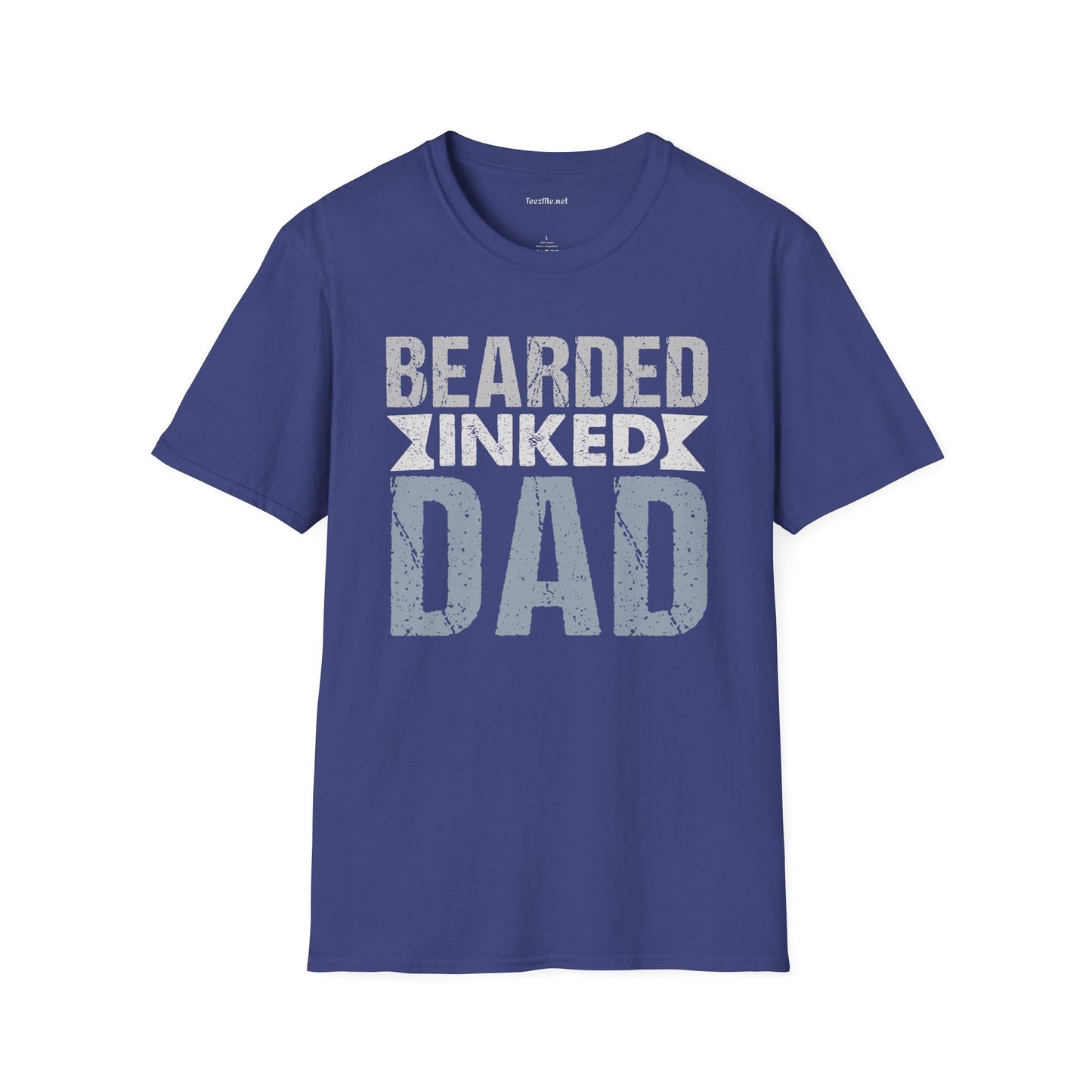 Bearded Inked Dad Unisex Style T-Shirt 100% Cotton Graphic