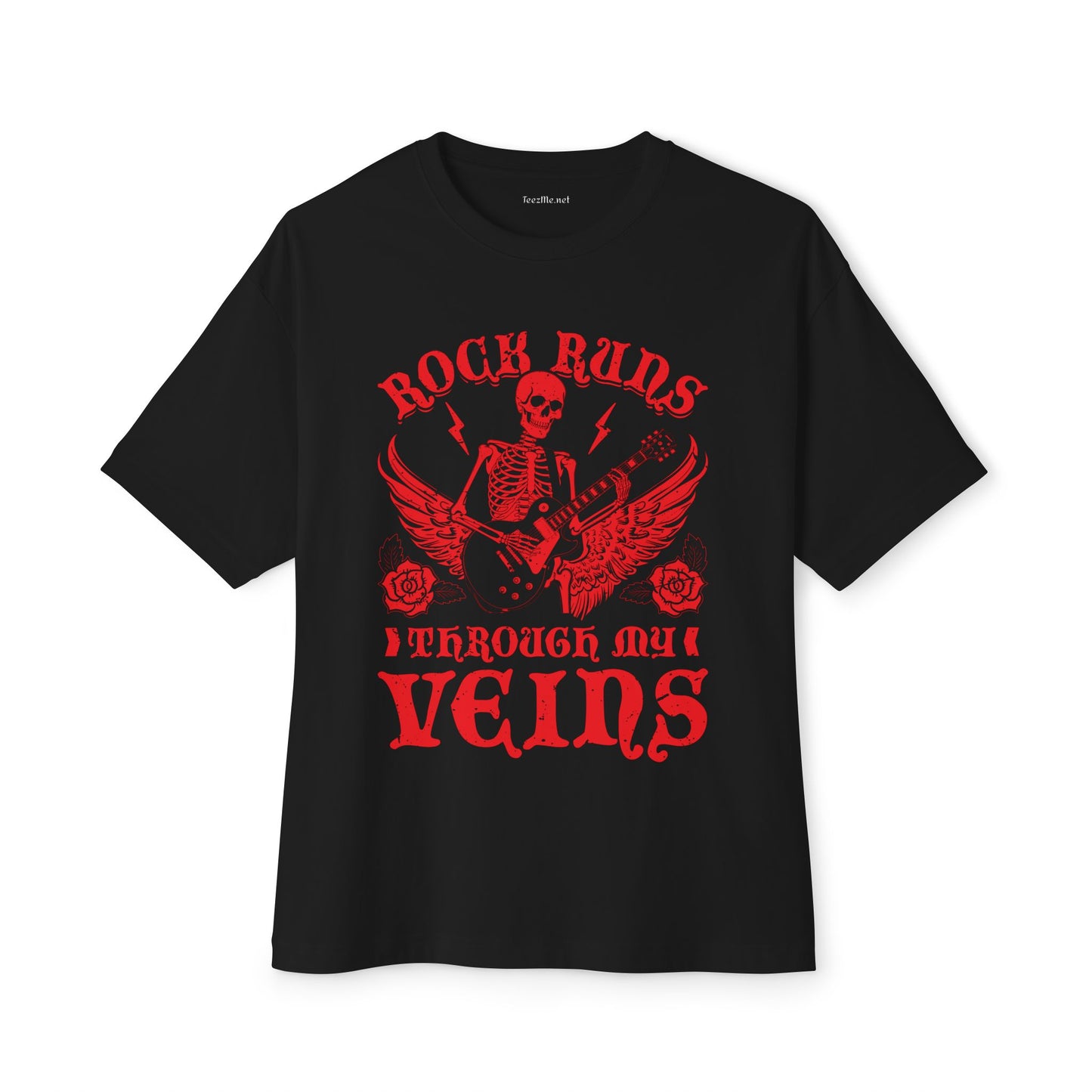 Rock Runs Through My Veins Unisex Oversized Boxy Tee