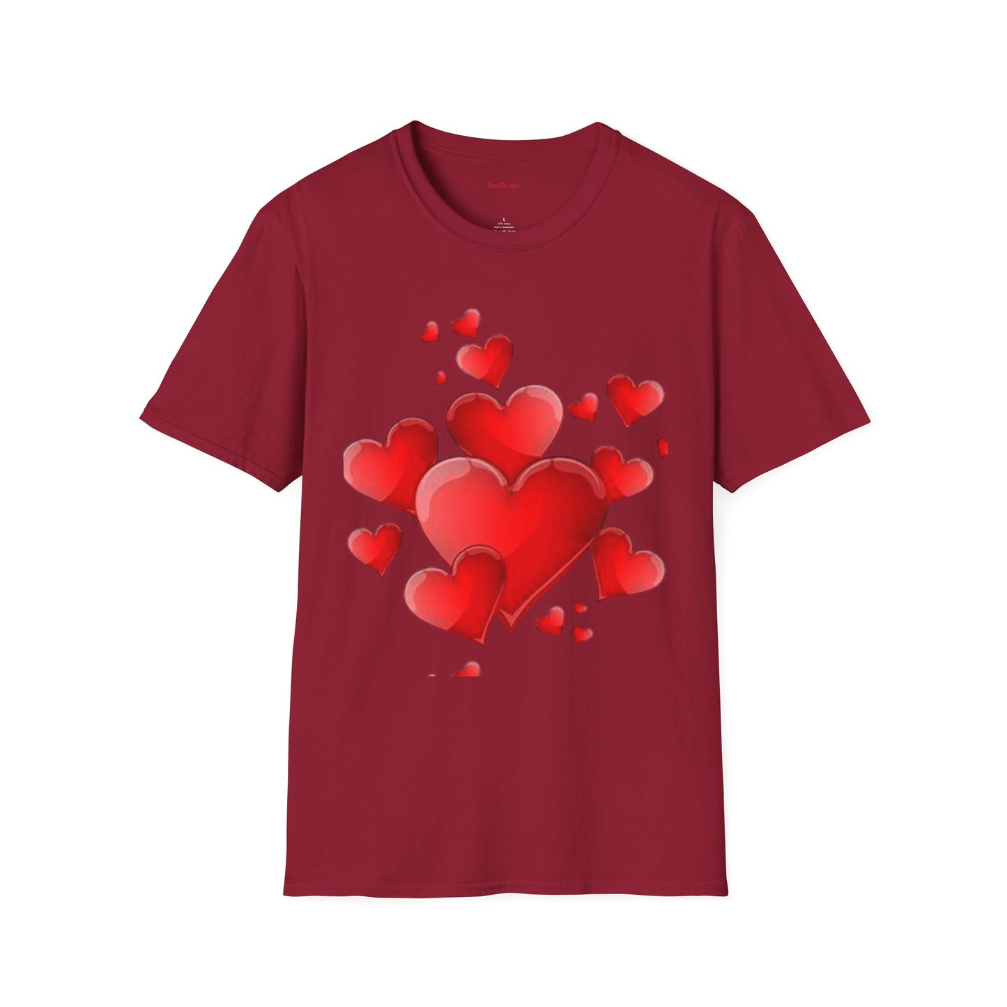 Red Hearts - Unisex Softstyle T-Shirt 100% Cotton Graphic