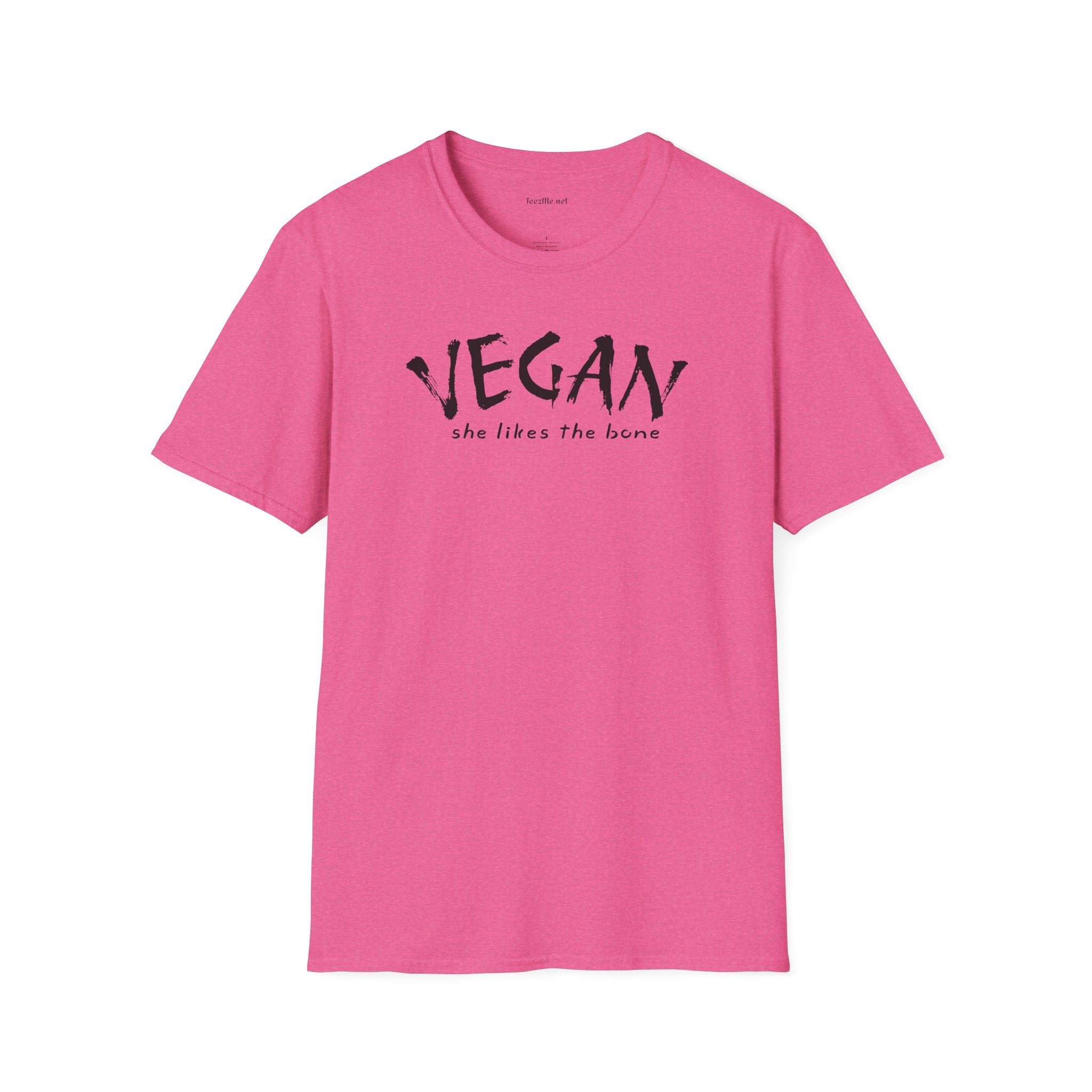 VEGAN she likes the bone Unisex Softstyle T-Shirt 100% Cotton Graphic