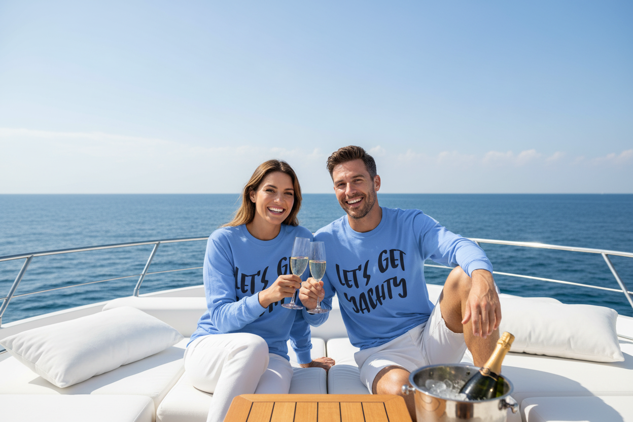 Let's Get Yachty Long Sleeve Tee — Nautical Sailing Shirt for Boaters & Beach Lovers