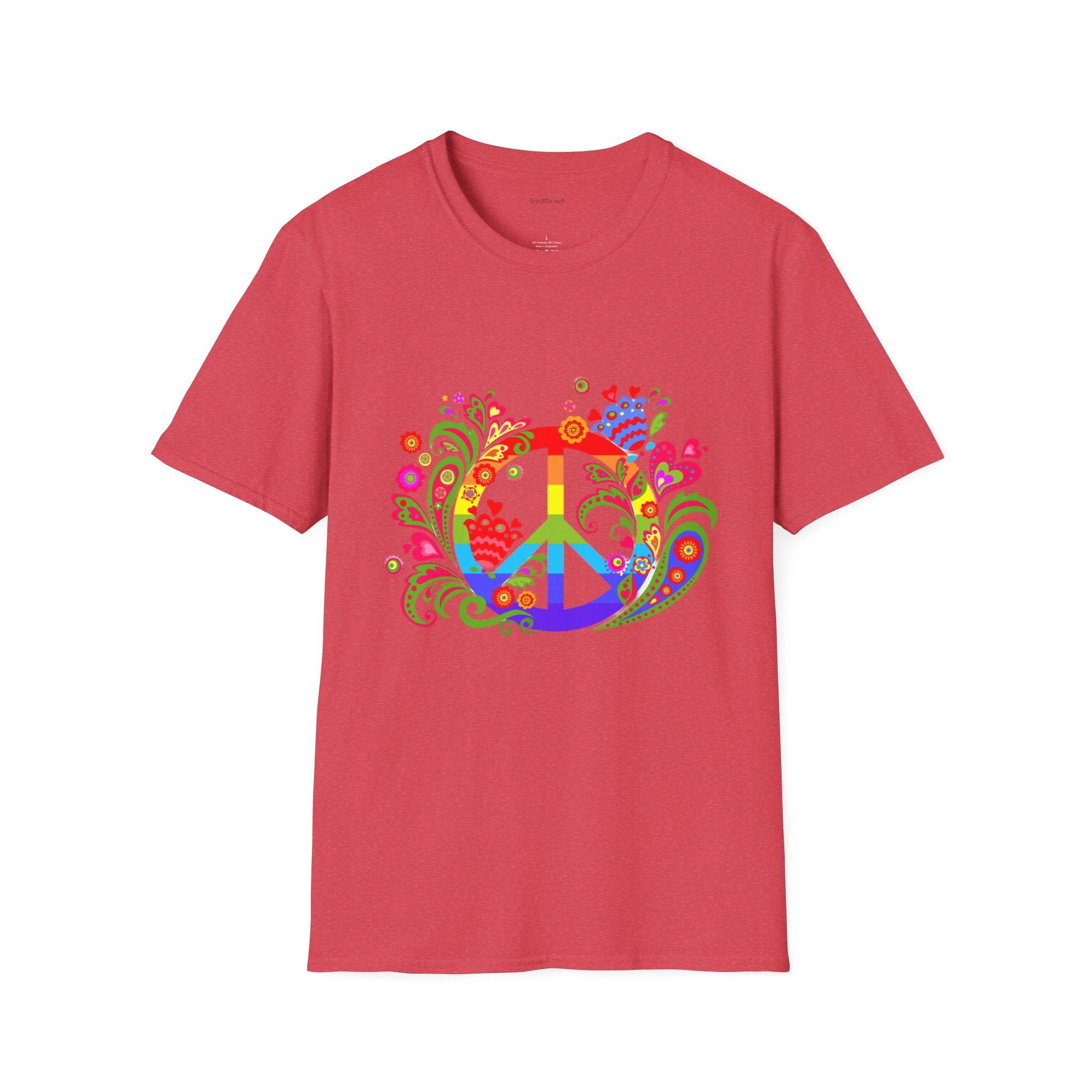 Peace sign illustration - Unisex Softstyle T-Shirt 100% Cotton Graphic