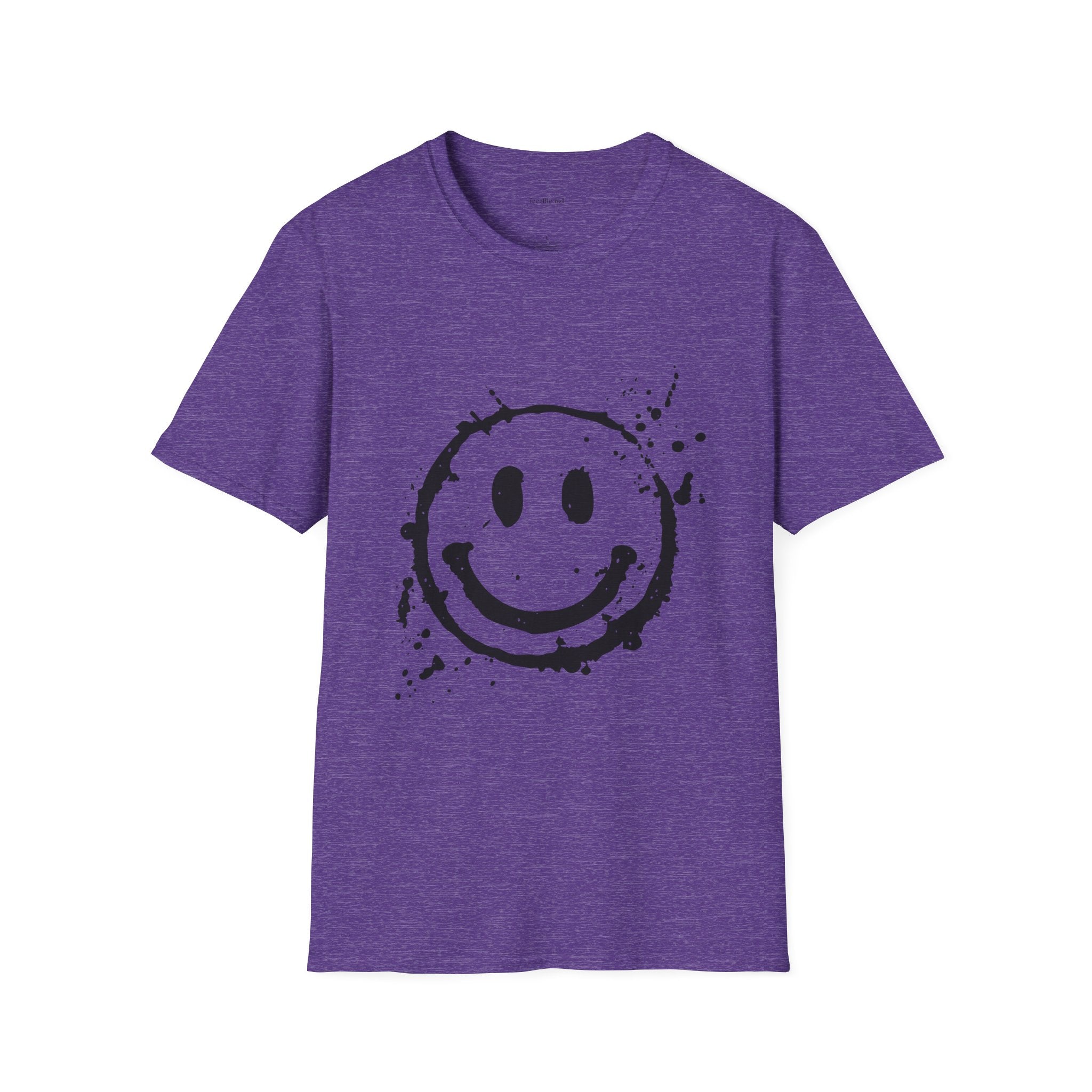 Smiley Splatter T-Shirt — Grunge Happy Face Graphic Tee