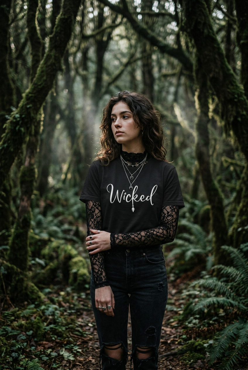 Wicked (white) Unisex SoftStyle T-Shirt 100% Cotton Graphic