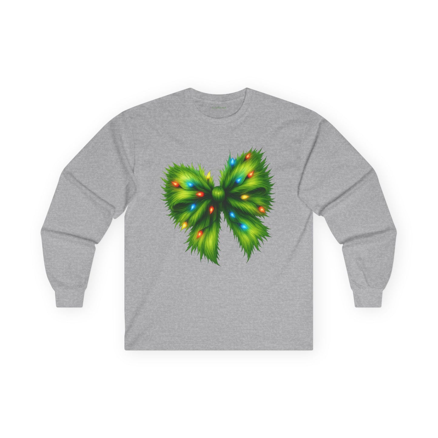 Grinch Bow with Lights Unisex Ultra Cotton Long Sleeve Tee