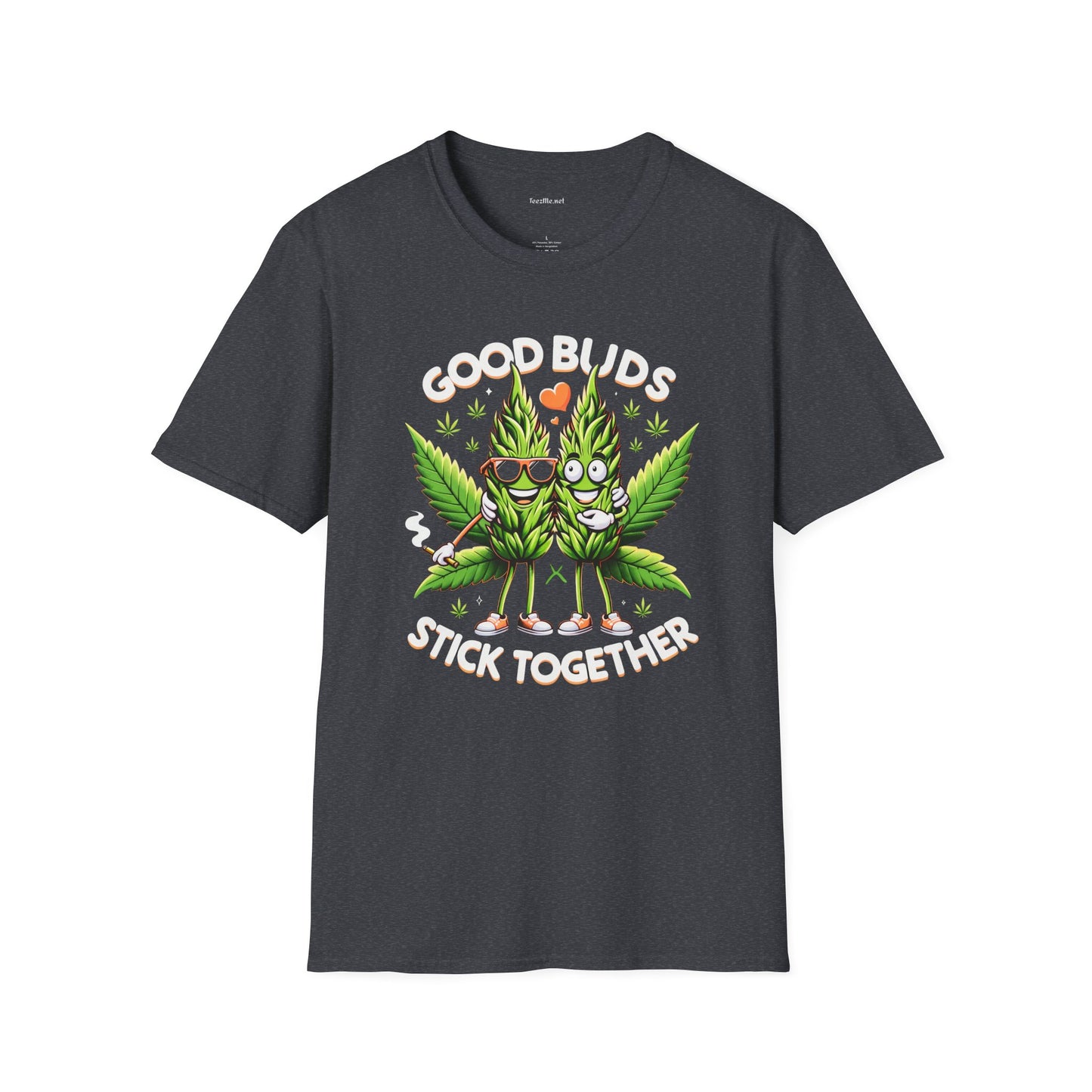 Good Buds Stick Together #420 Unisex Softstyle T-Shirt 100% Cotton Graphic
